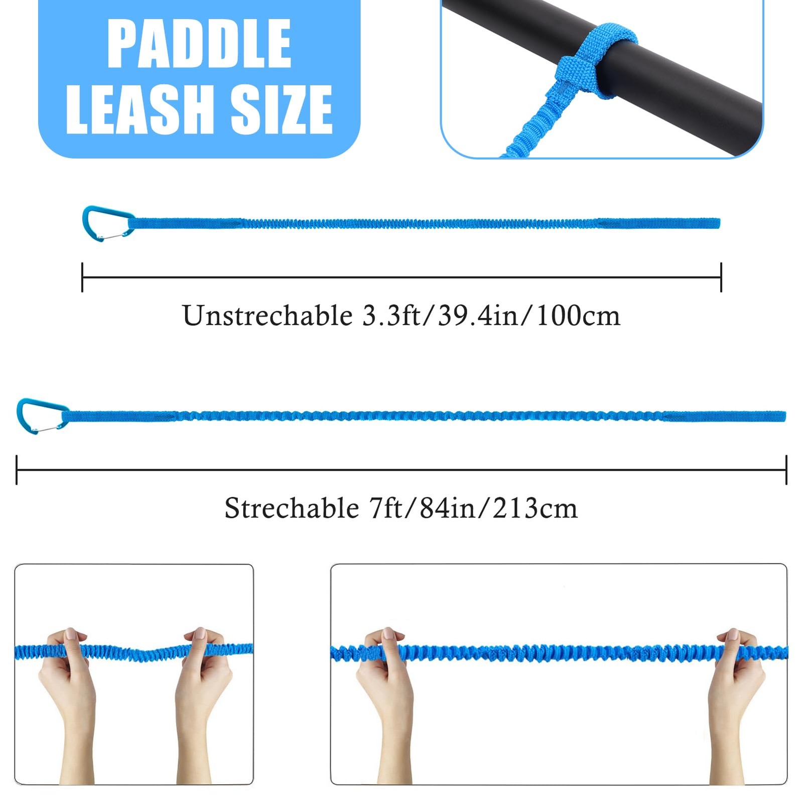 1/2/4 Pack Kayak Paddle Board Tether Leash Stretchable Strap Lanyard Rope