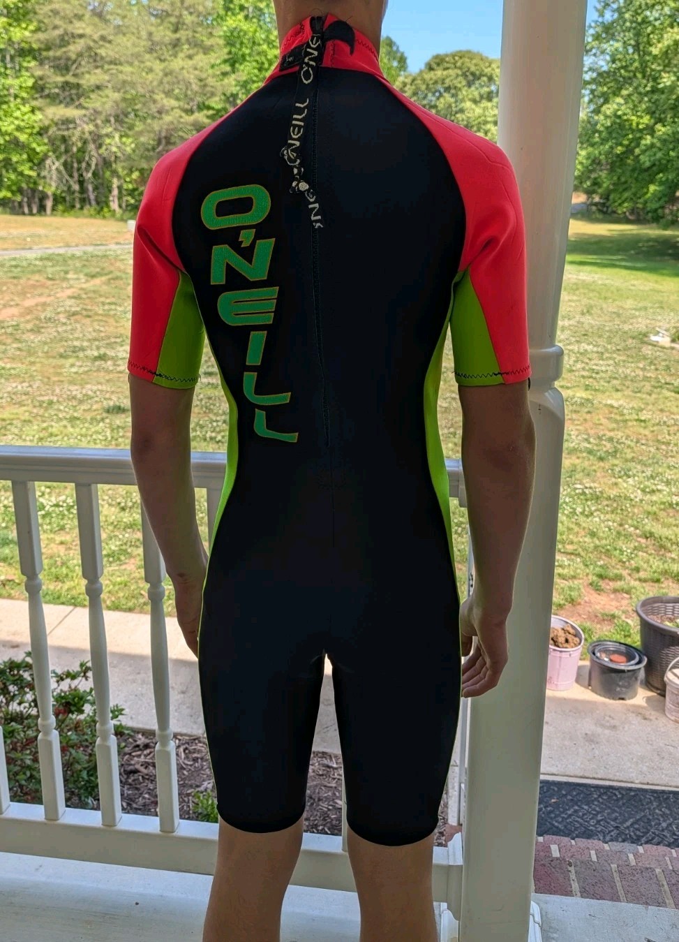 Oneill Reactor 7157 Shorty Wet Suit Diving Surfing Neon Yellow Orange Unisex M