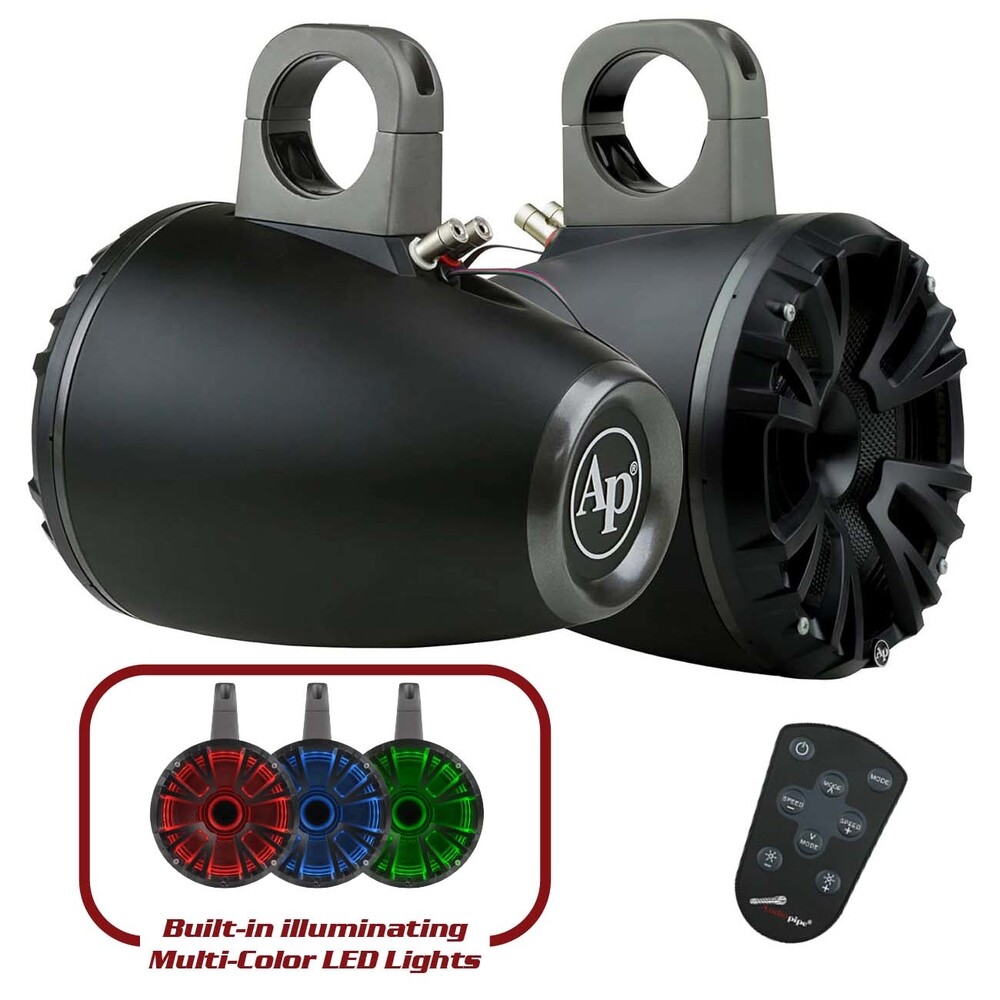 Audiopipemap Apmp-843Twr Audiopipe 8″ 300 Watts Black Wakeboard Tower Pair
