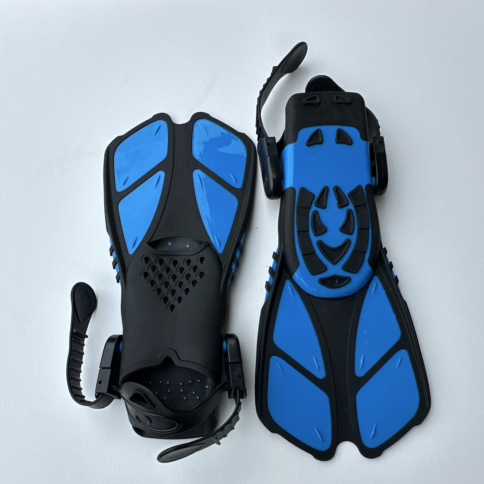 Kids Snorkel Set Mask Tube Fins S/M JR9-13 Blue/Orange Blue/Black Mesh Bag