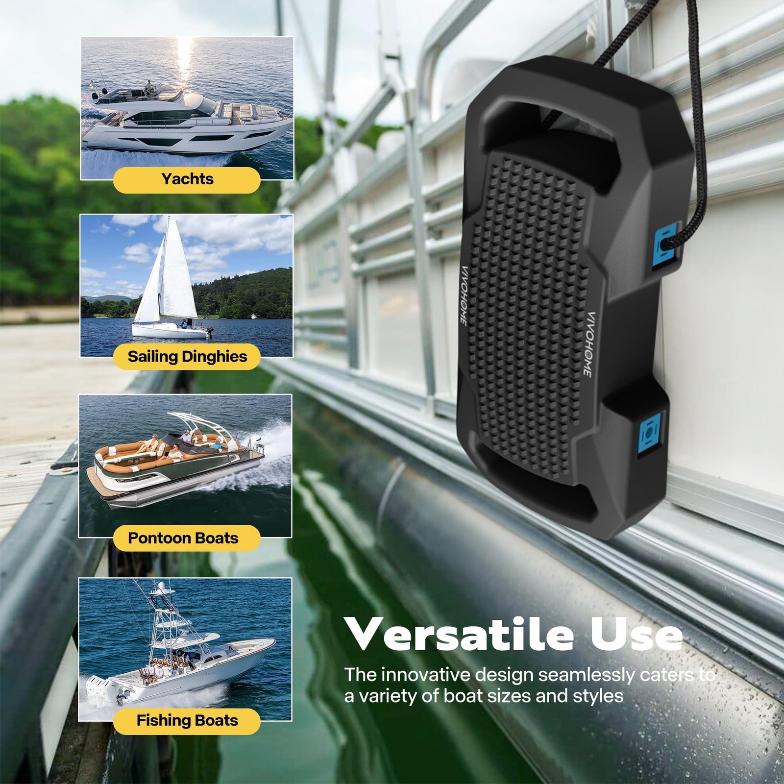 VIVOHOME EVA Boat Fenders for Docking, Boat Bumpers with Nylon Rope, and Fixe…
