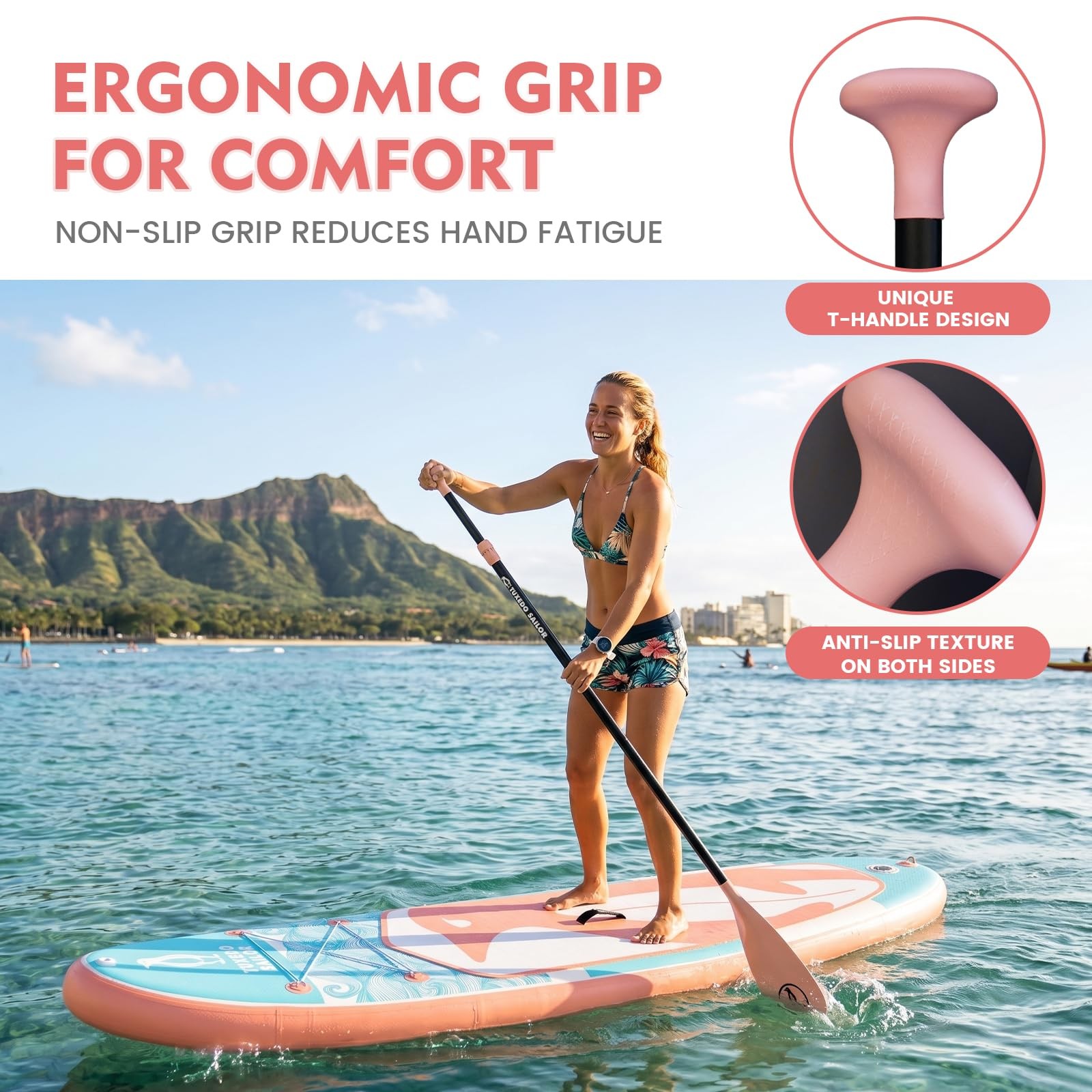 Tuxedo Sailor SUP Paddle – 3 Piece Adjustable Stand Up Paddle Board Paddle – …