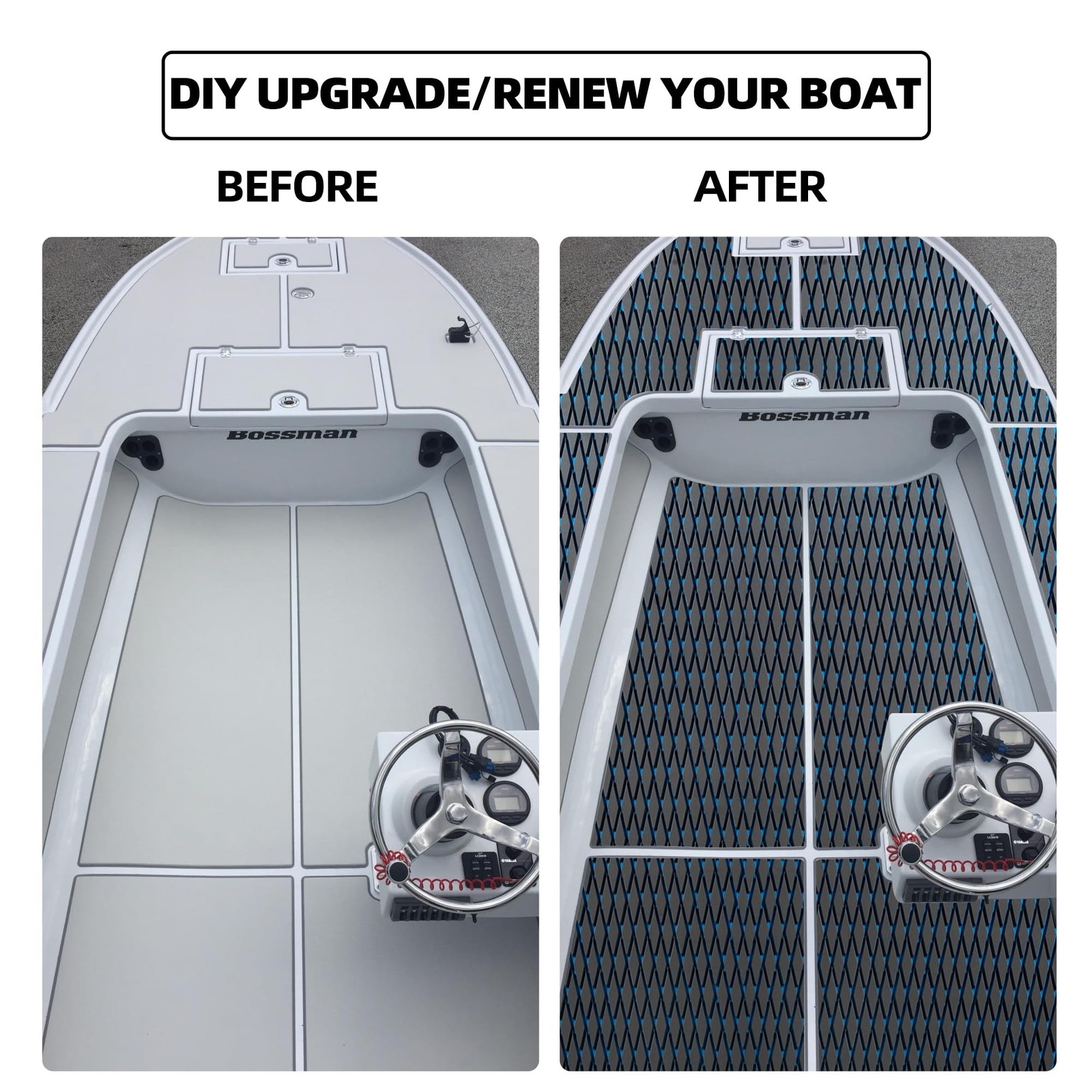 FOCEAN Boat Flooring – EVA Foam Sea Boat Decking Small Diamond Marine Deck Ma…