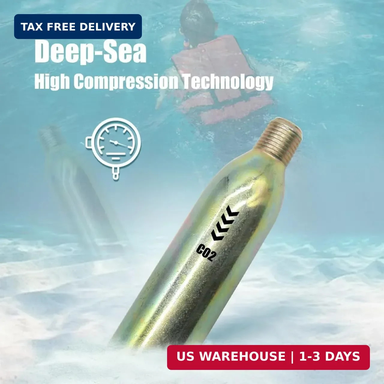 24 Gram CO2 Cartridge for Life Vest, Auto/Manual PFD Life Jacket Rearming Kit, M