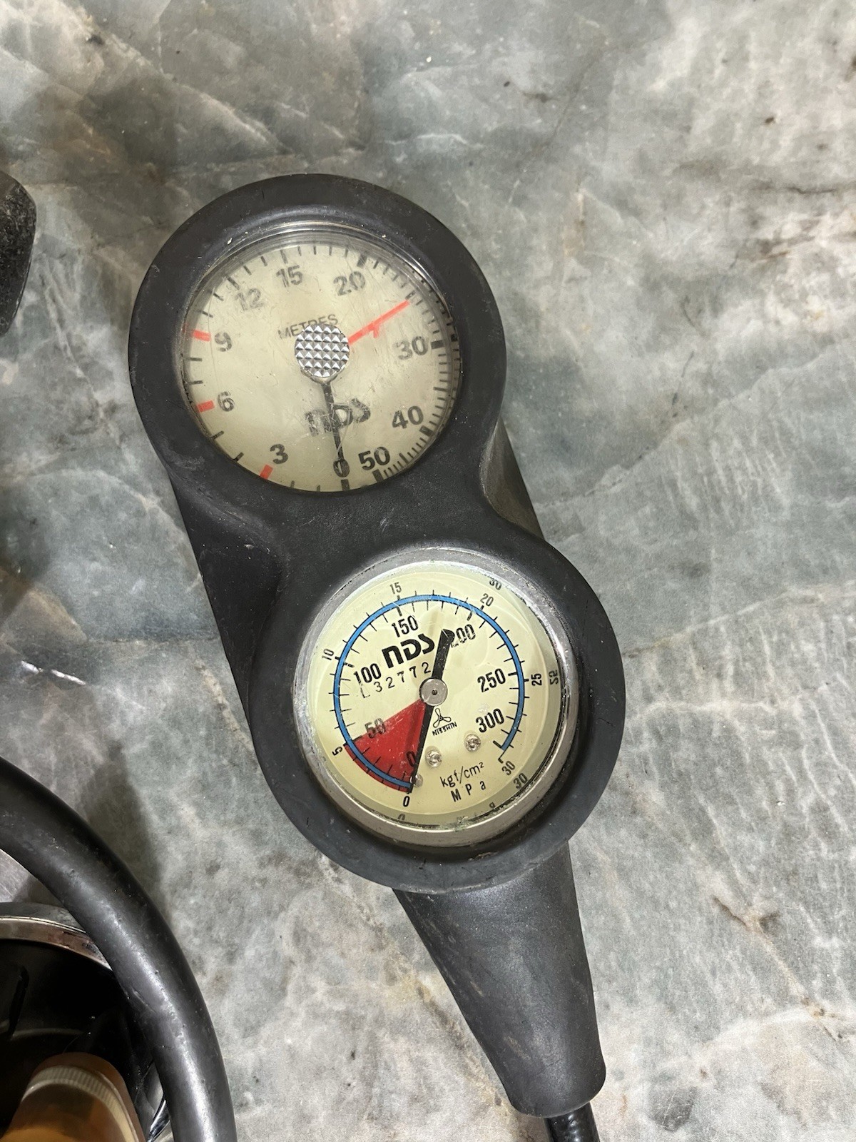 NDS Regulator Set with Pressure Gauge Black Silver Scuba Diving Gear