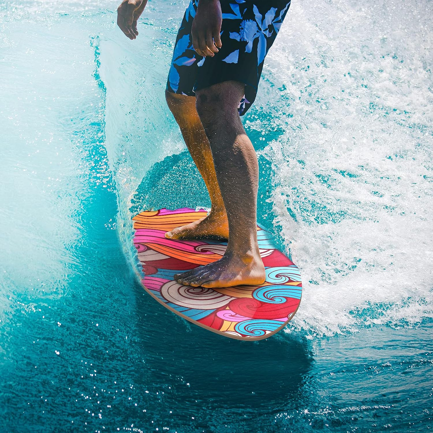 35 Inch Skimboard with High Gloss Coat Wood Skim Board for Beginners,Kids, Teena