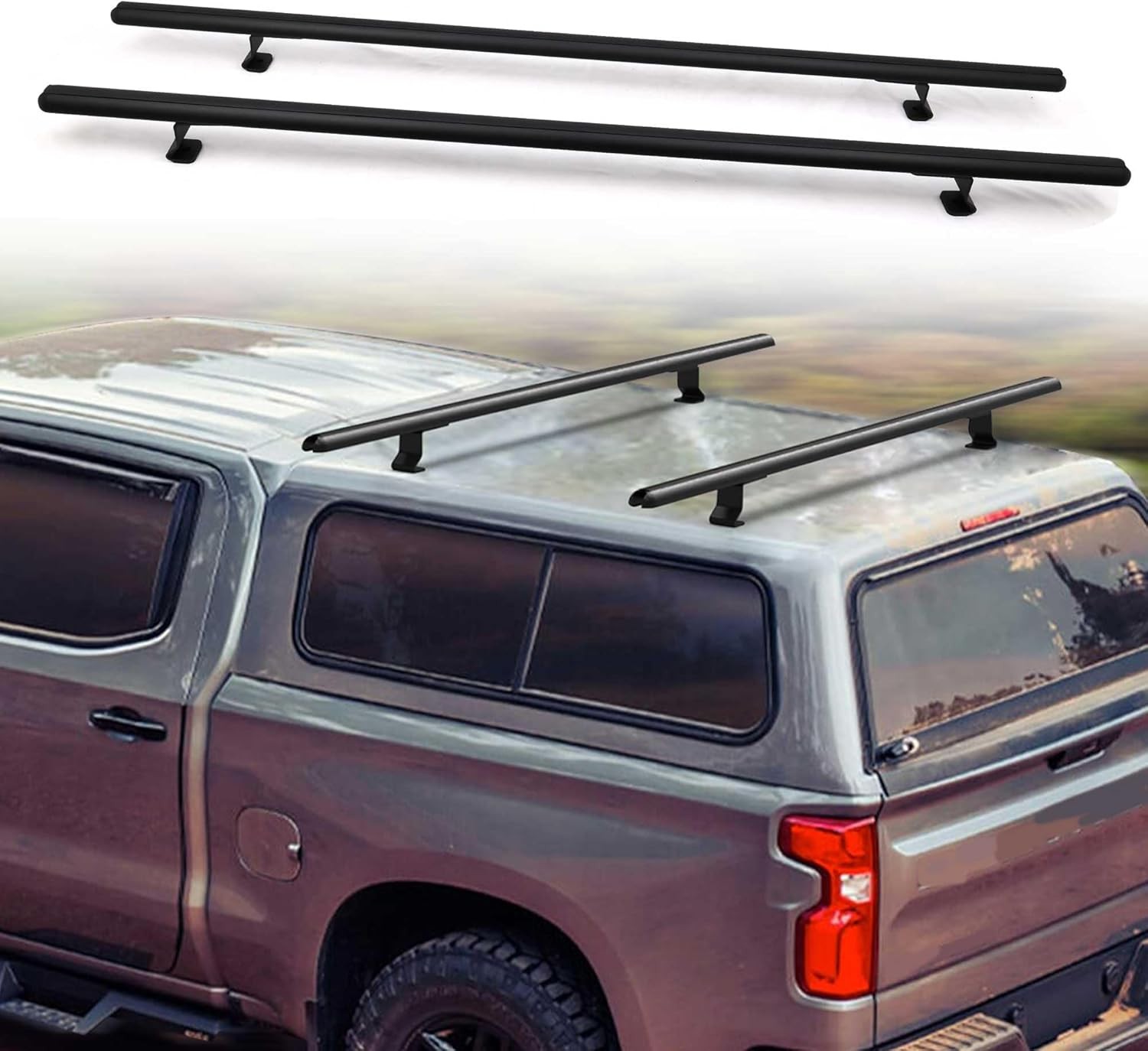 60″ Truck Topper Roof Rack Pickup Truck Cap Heavy Duty Aluminum Camper Shell