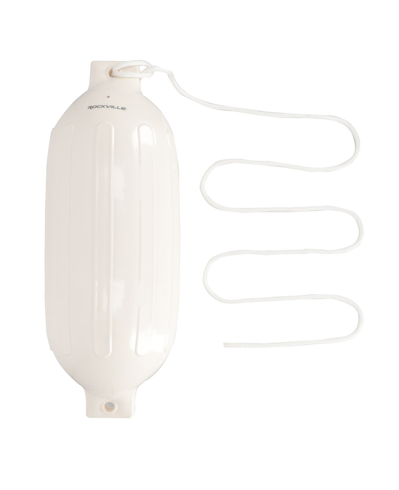 (2) Rockville FEN110-WHITE 10″ x 30″ Marine Boat Fenders UV-Resistant Inflatable