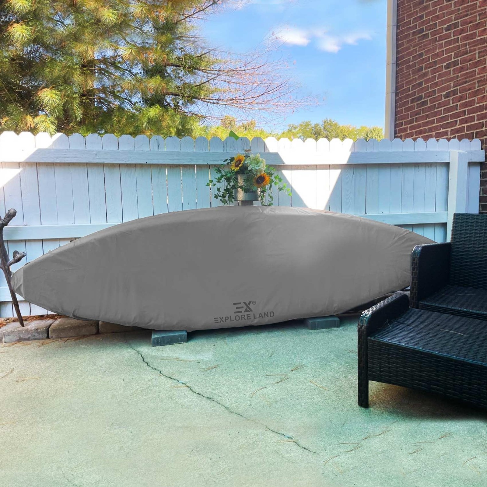Explore Land 10.8-12ft Kayak Cover Waterproof 600D Heavy Duty Fade Resistant