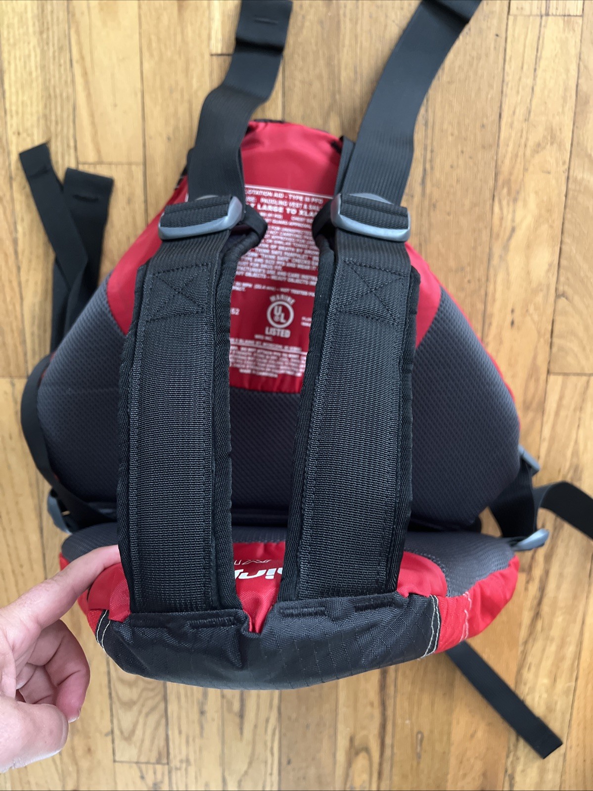 NRS Ninja PFD L XL Red Black Kayak SUP Life Jacket New Without Tags