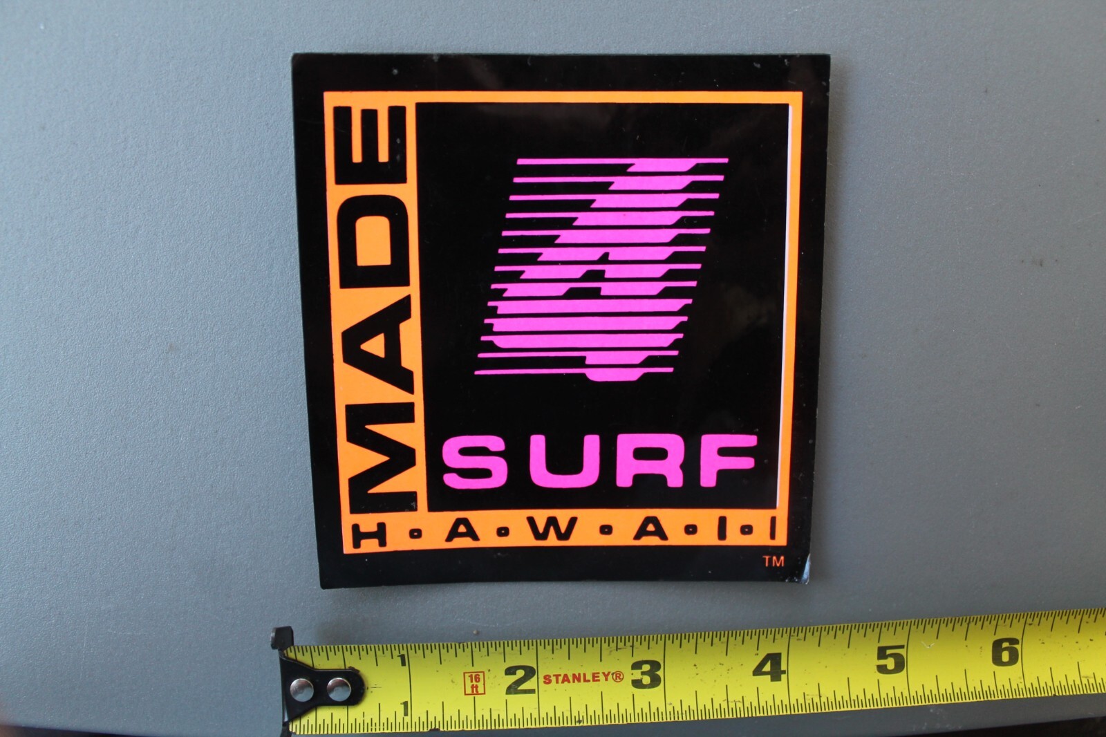 Made 4 Surf Hawaii Neon Pink Orange Aloha 80’s Rare V69A Vintage Surfing STICKER