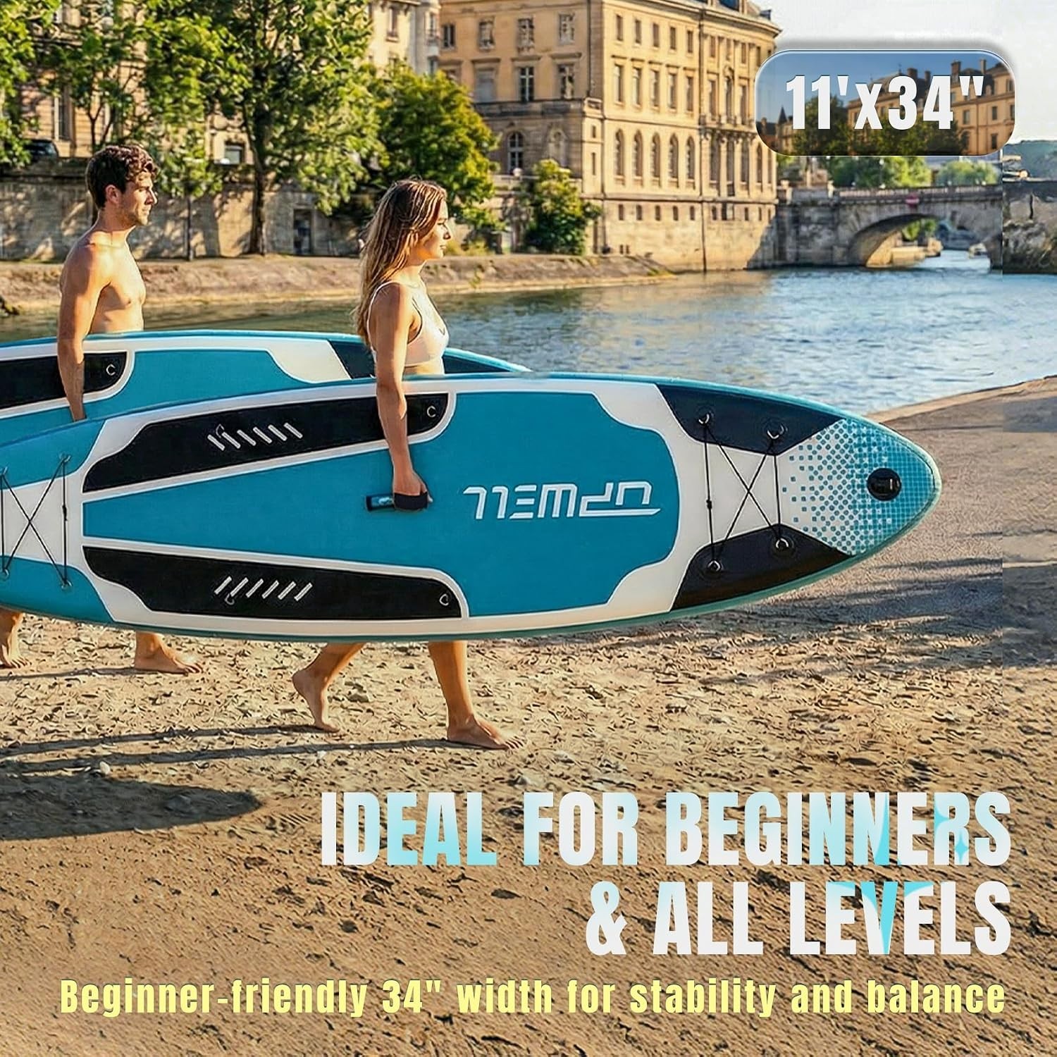 11’6”/11’2”/11’/10’8”/10’6”/10’2” Inflatable Stand Up Paddle Board with sup A…
