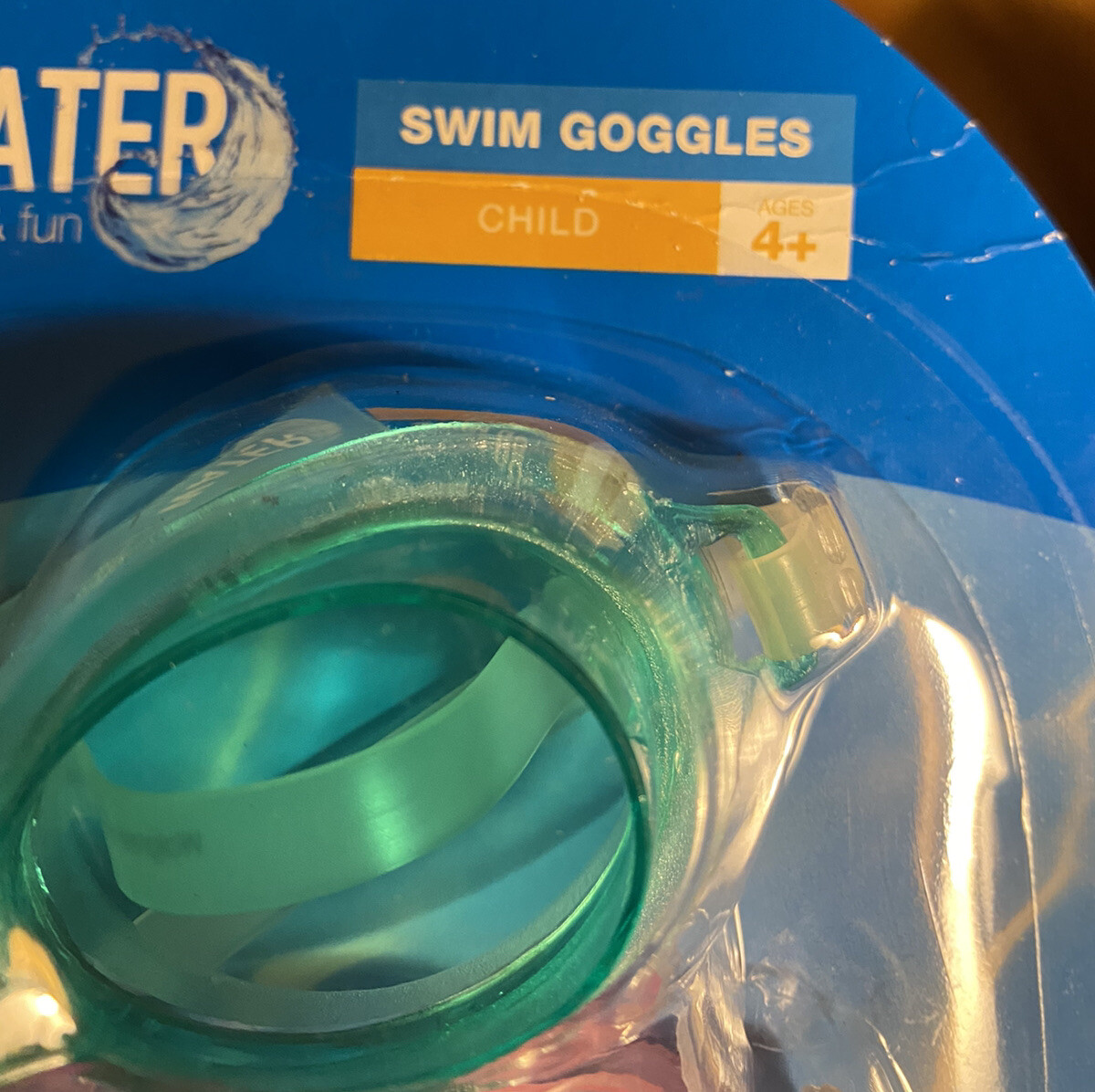 Water Sun & Fun Swim Goggles Child Size 4+. 3 Count Latex Free New!