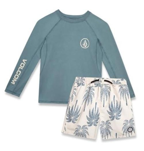 Toddler Boys Swim Set – 2 Piece UPF 50+ Sun Protection Rash 3T Dusty Blue