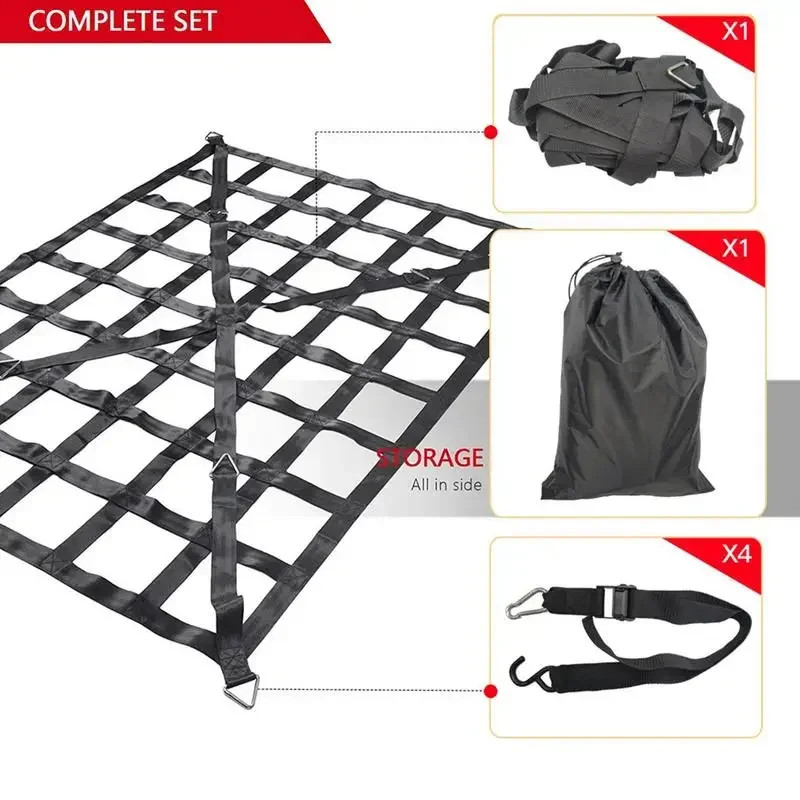 Heavy Duty Roof Rack Cargo Net PVC Webbing Truck Pickup SUV Van Cargo Safetyweb