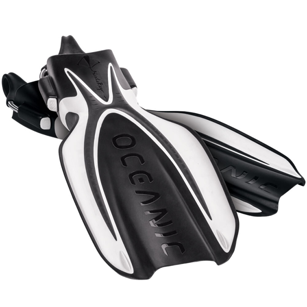 Open Box Oceanic Manta Ray Scuba Dive Fins-X-Small-White / Black