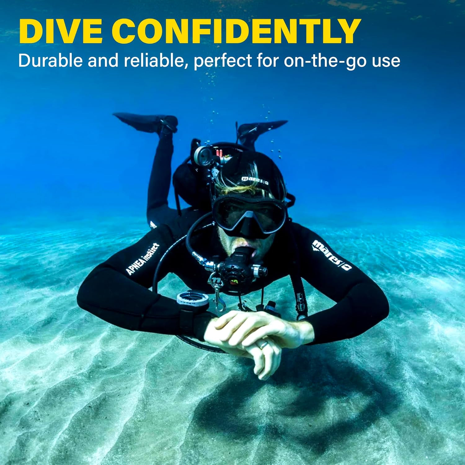 Compact Scuba Diving Console – RT4 Series Scuba Gear for Securing at Hip/Chest –
