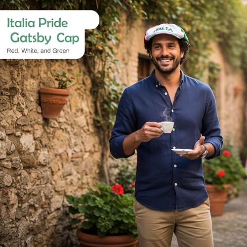 Tricolor Italia Gatsby Cap – Italian Pride Cotton Hat for One Size Multi-color
