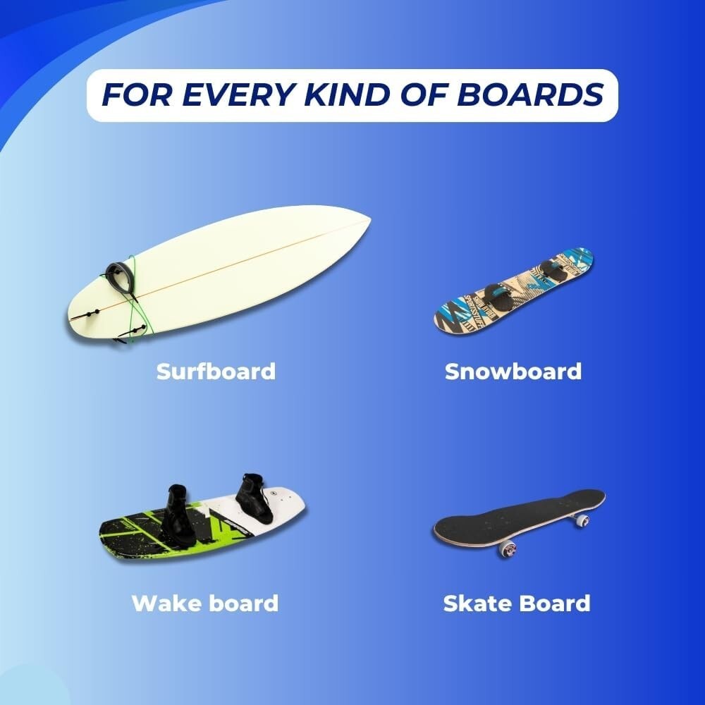 Surfboard Wall Mount Rack – Wooden Surf Board Wall Hangers – Adjustable Outdoor