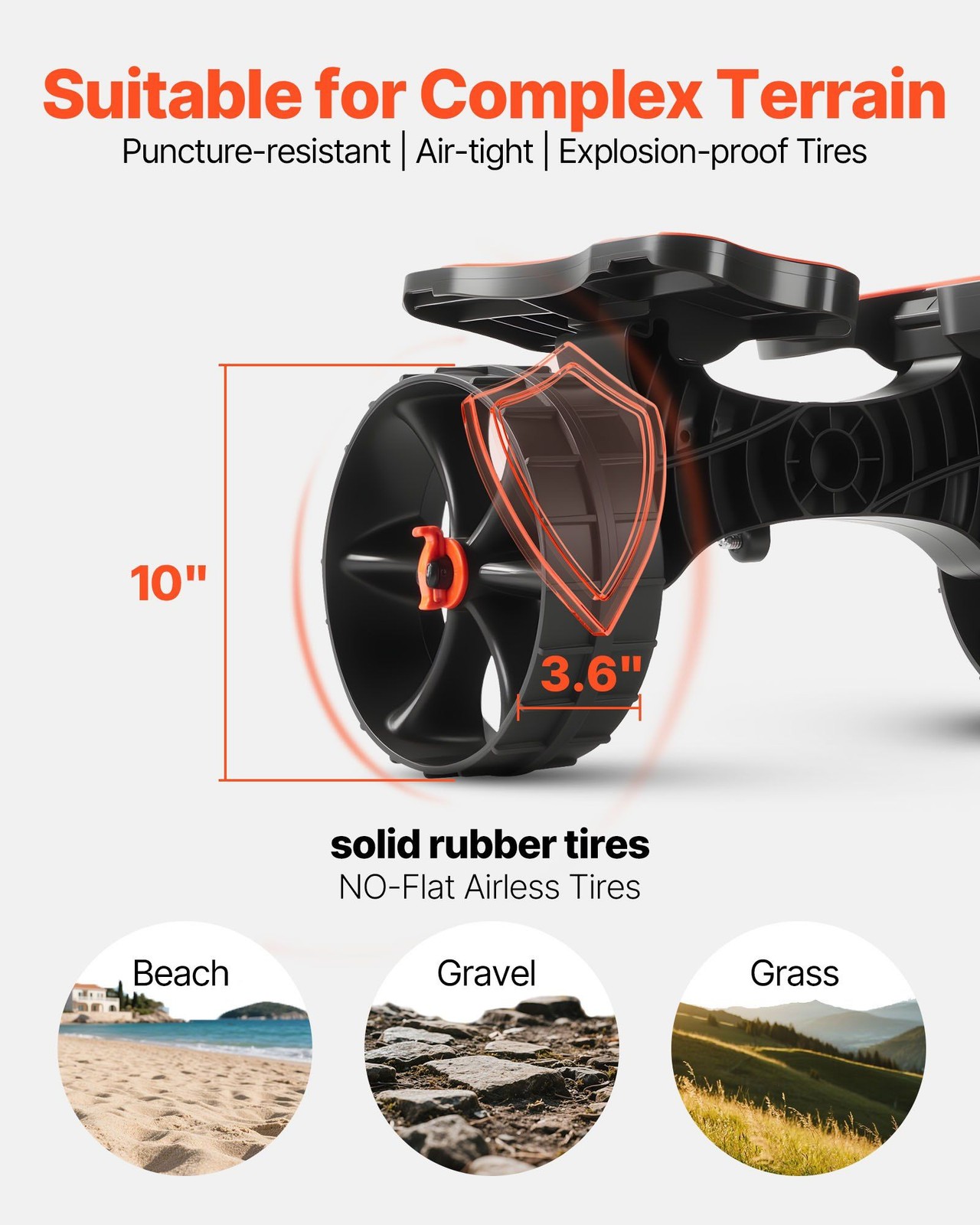 300lb Heavy Load Kayak Roller with 10in Non-Air Tires