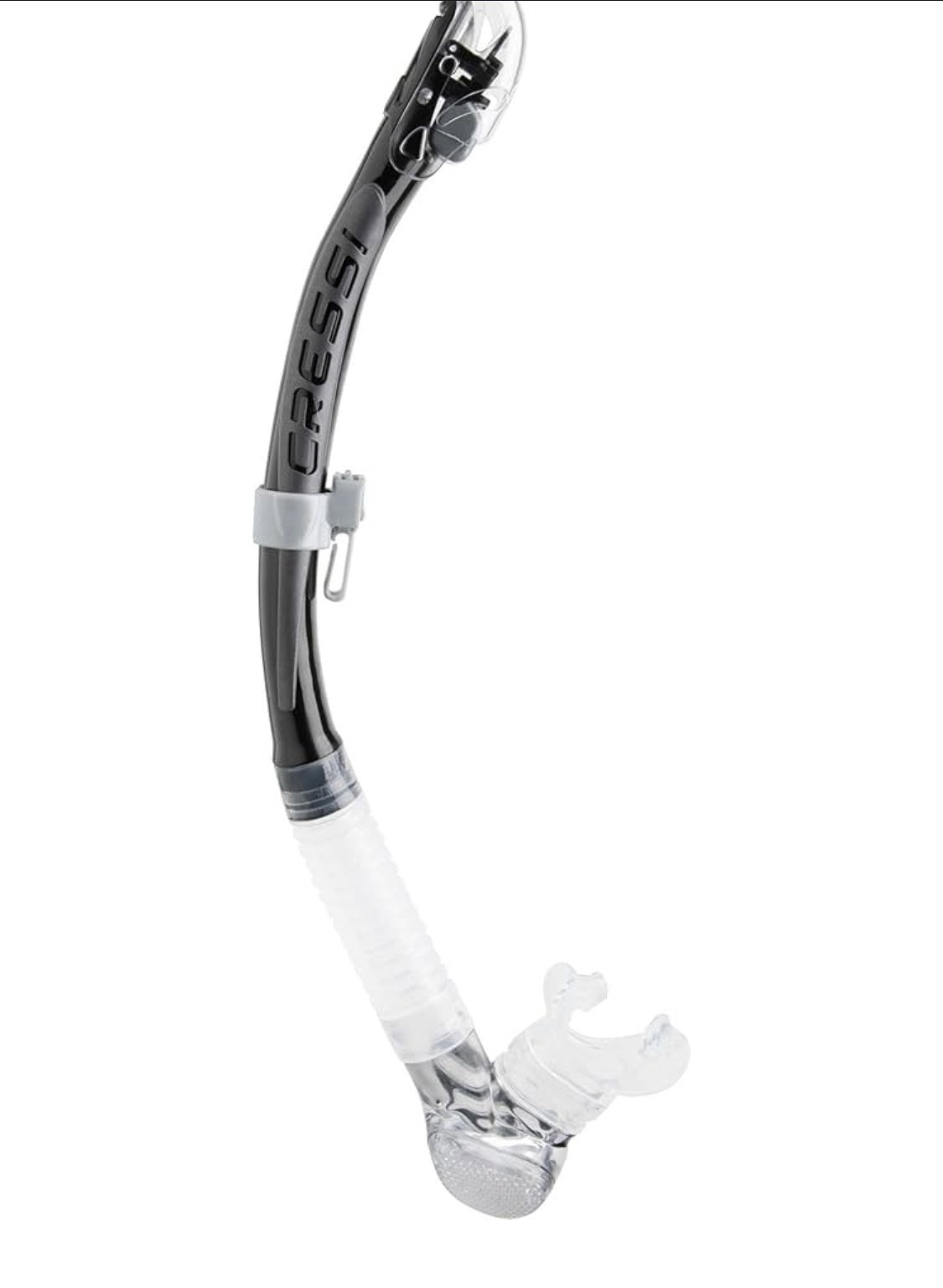 CRESSI Alpha Ultra Dry Foldable Adult Snorkel ES258055 Black/Silver NOB