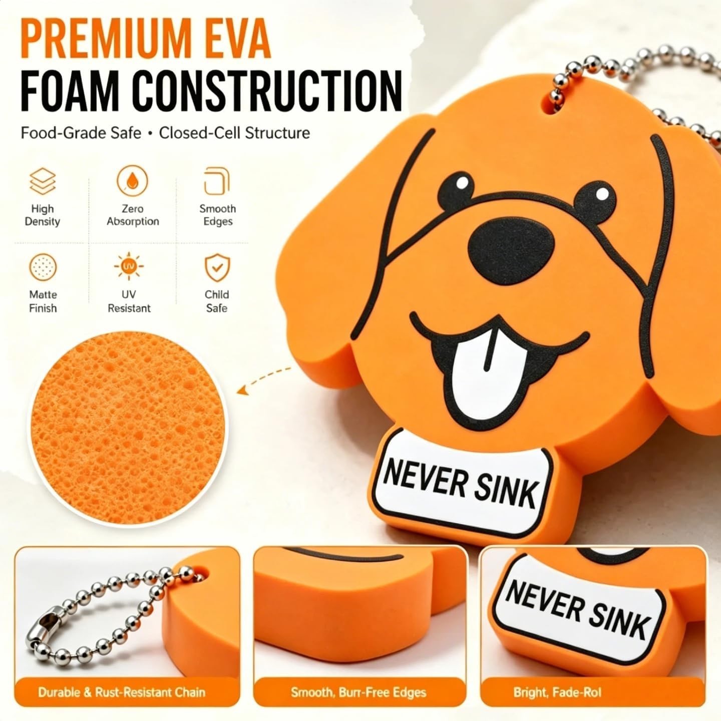 Floating Keychain for Keys, Retriever Dog Buoy with Chain, Buoyant Key Float …