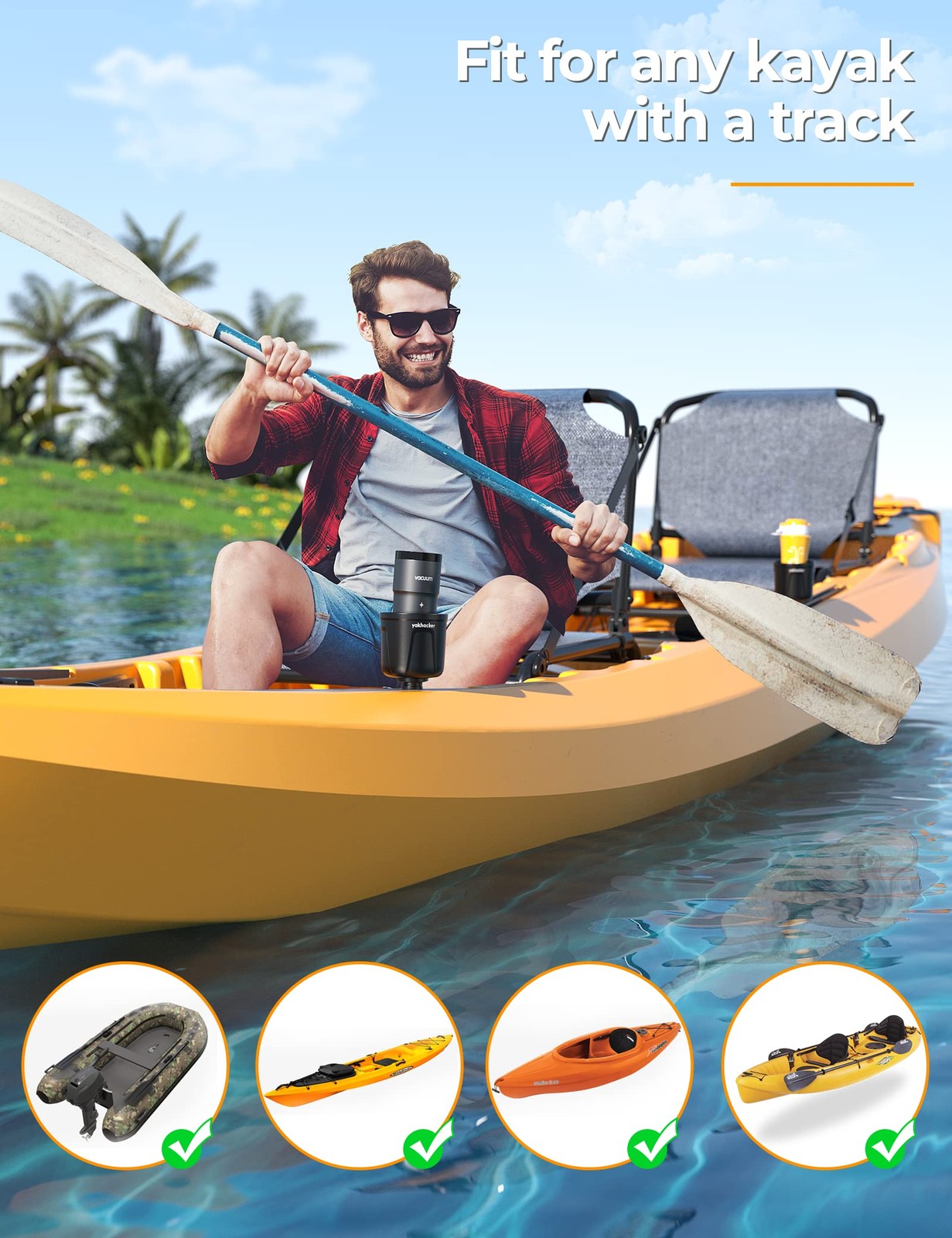 MultiFunctional Kayak Cup Holder, Bottle Phone Holder,Drink Fishing Tool, Lar…