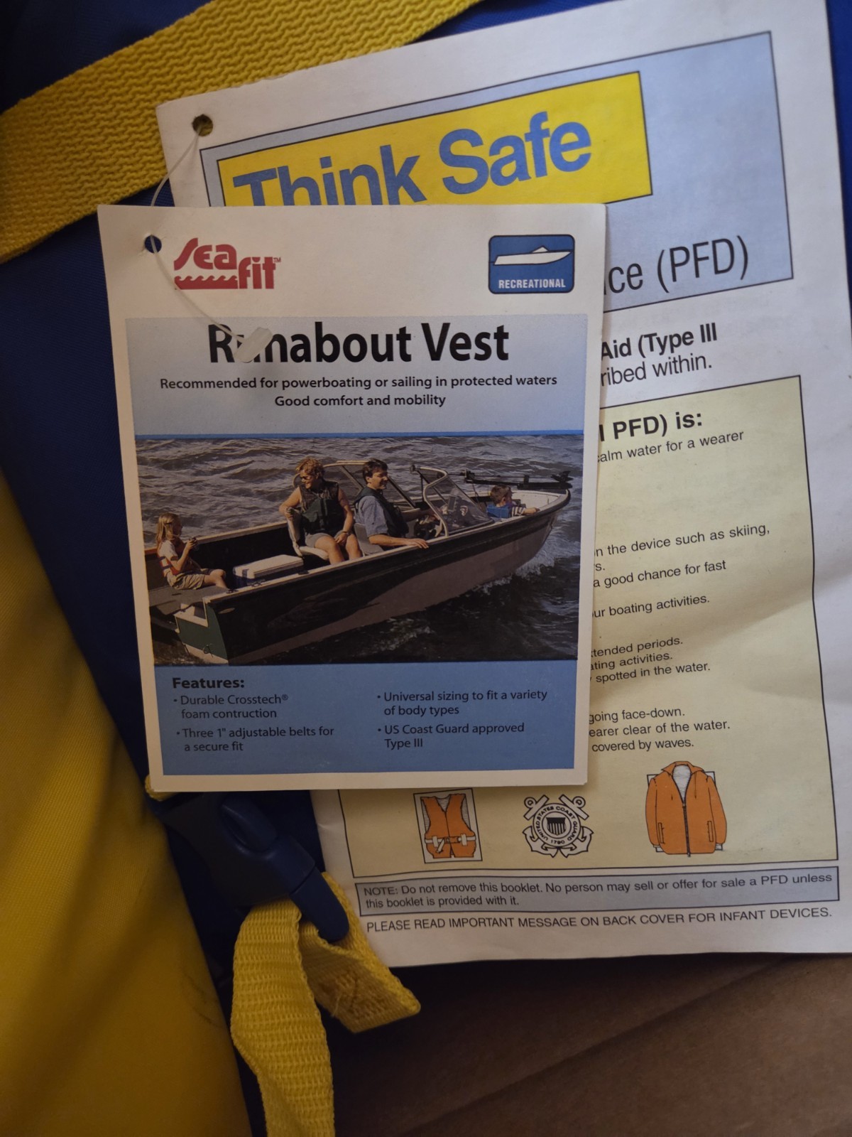 SEA FIT LIFEVEST ADULT TYPE 3 PFD ADULT UNIVERSAL FIT 30-52″ Over 90lbs: (2) @@