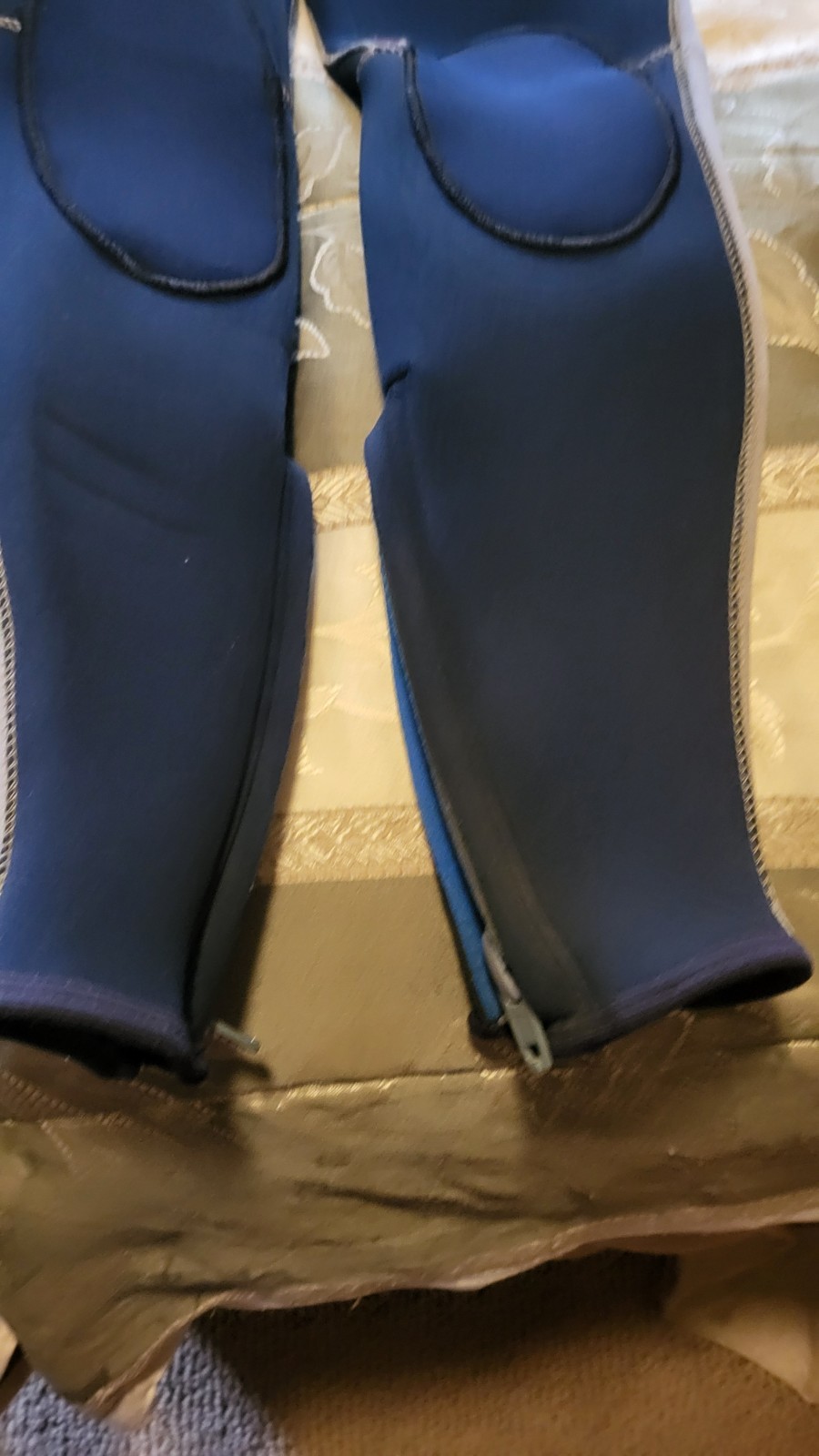 US Divers JM Cousteau 6 mil 2-piece wetsuit M blue gray crotch strap 3500 12 zip