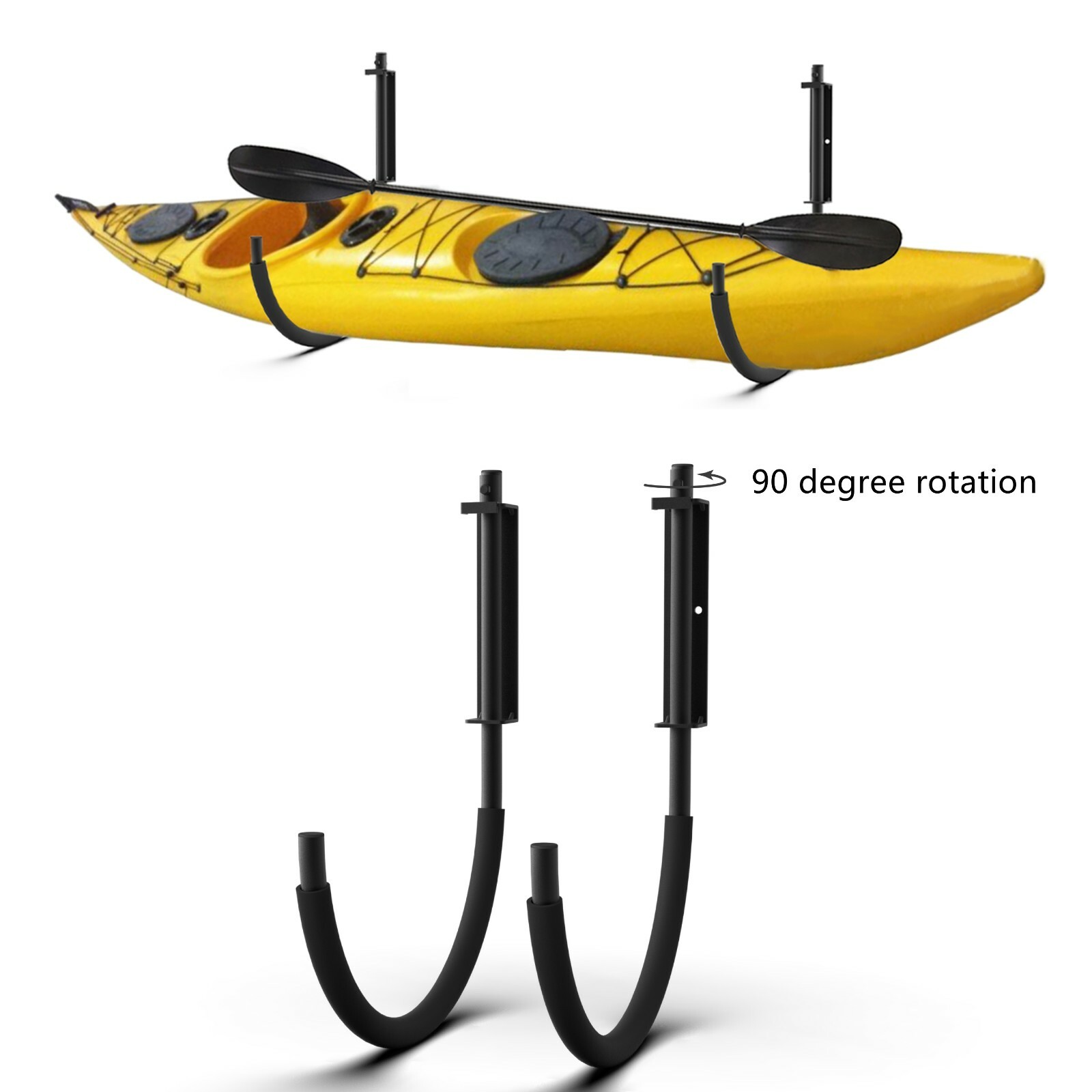 2 Pcs Kayak Storage Wall Mount Hanger Rack for Canoe Paddle Kayak Hanging Hooks