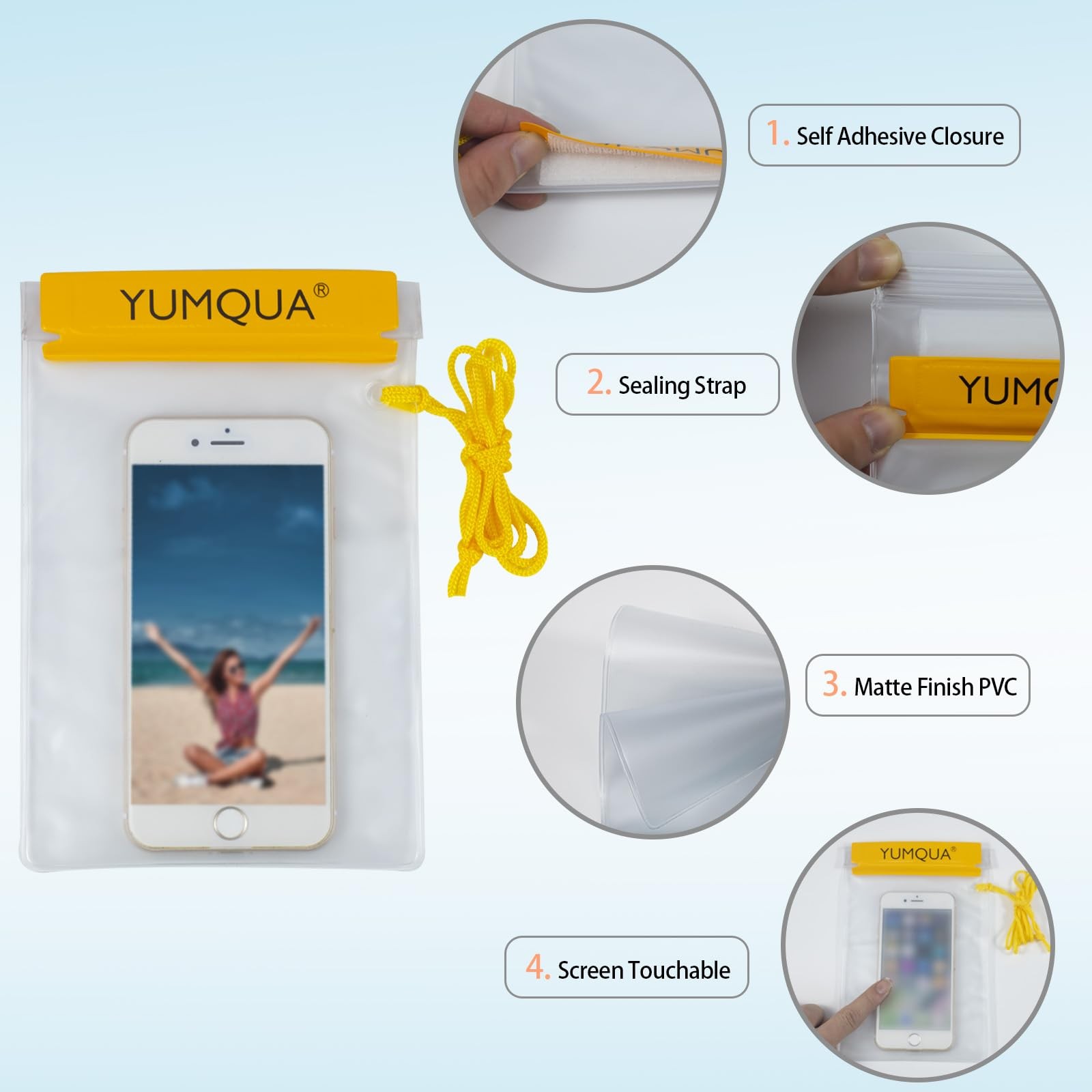 Clear Waterproof Bags, Water Tight Cases Pouch Dry Bags for Camera Mobile Phone