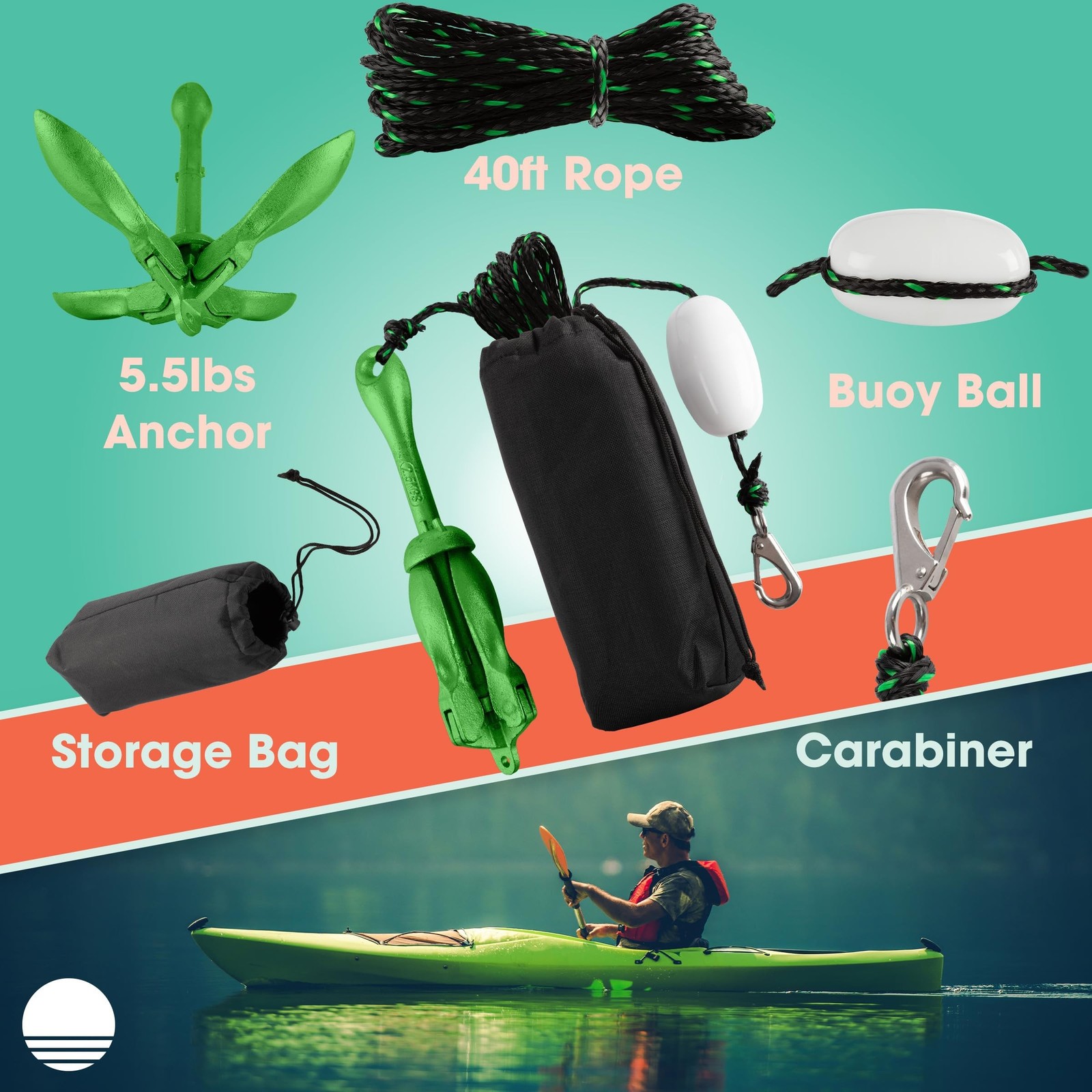 Kayak Anchor – Pound Folding Anchor for Paddle Board, SUP, Canoe, PWC, or Fis…