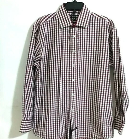ENGLISH LAUNDRY Men’s Black and White Gingham Long Sleeve Shirt Size 16.5