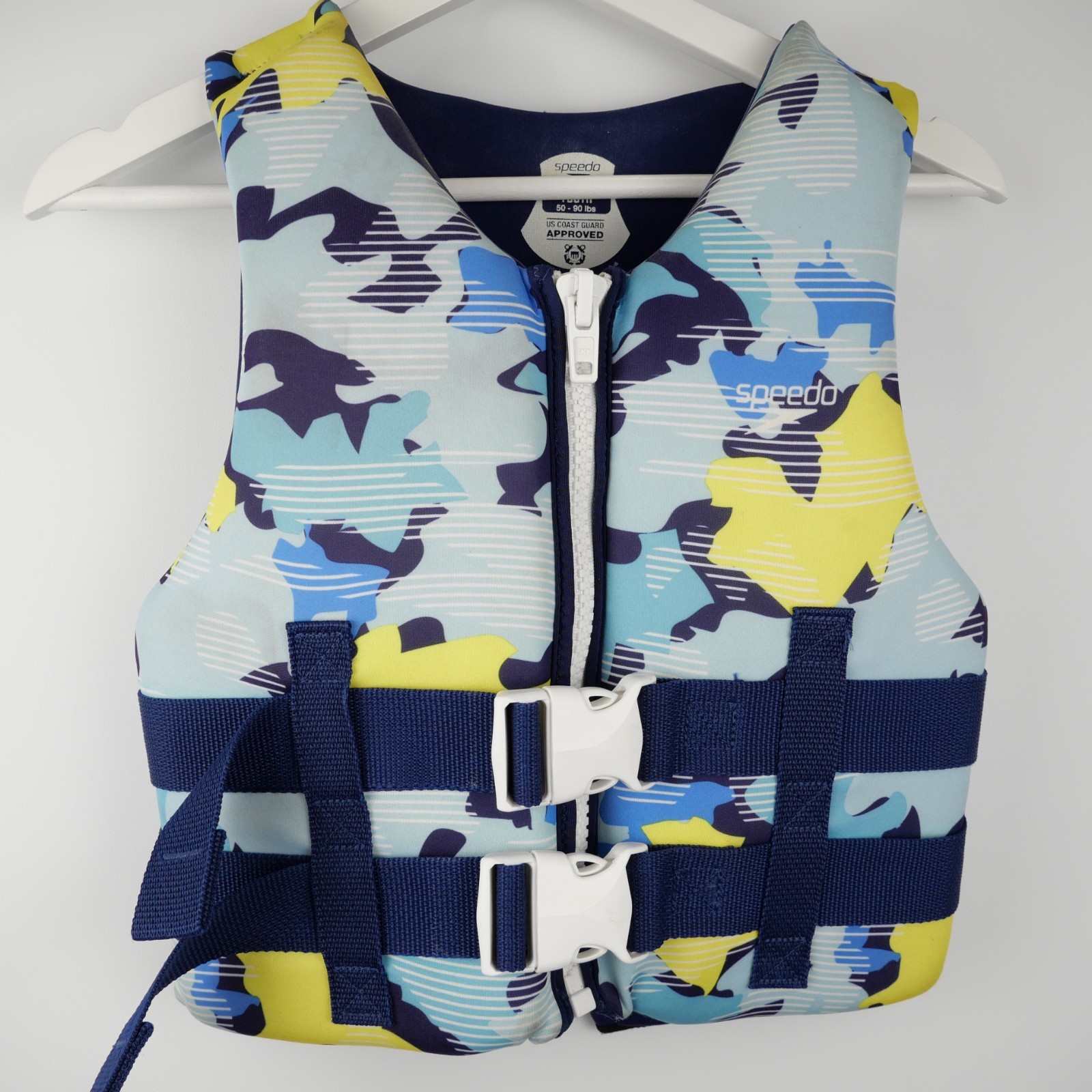 Speedo Life Jacket Vest Youth 50 – 90 Pounds 2 Belts US Coast Guard Approved