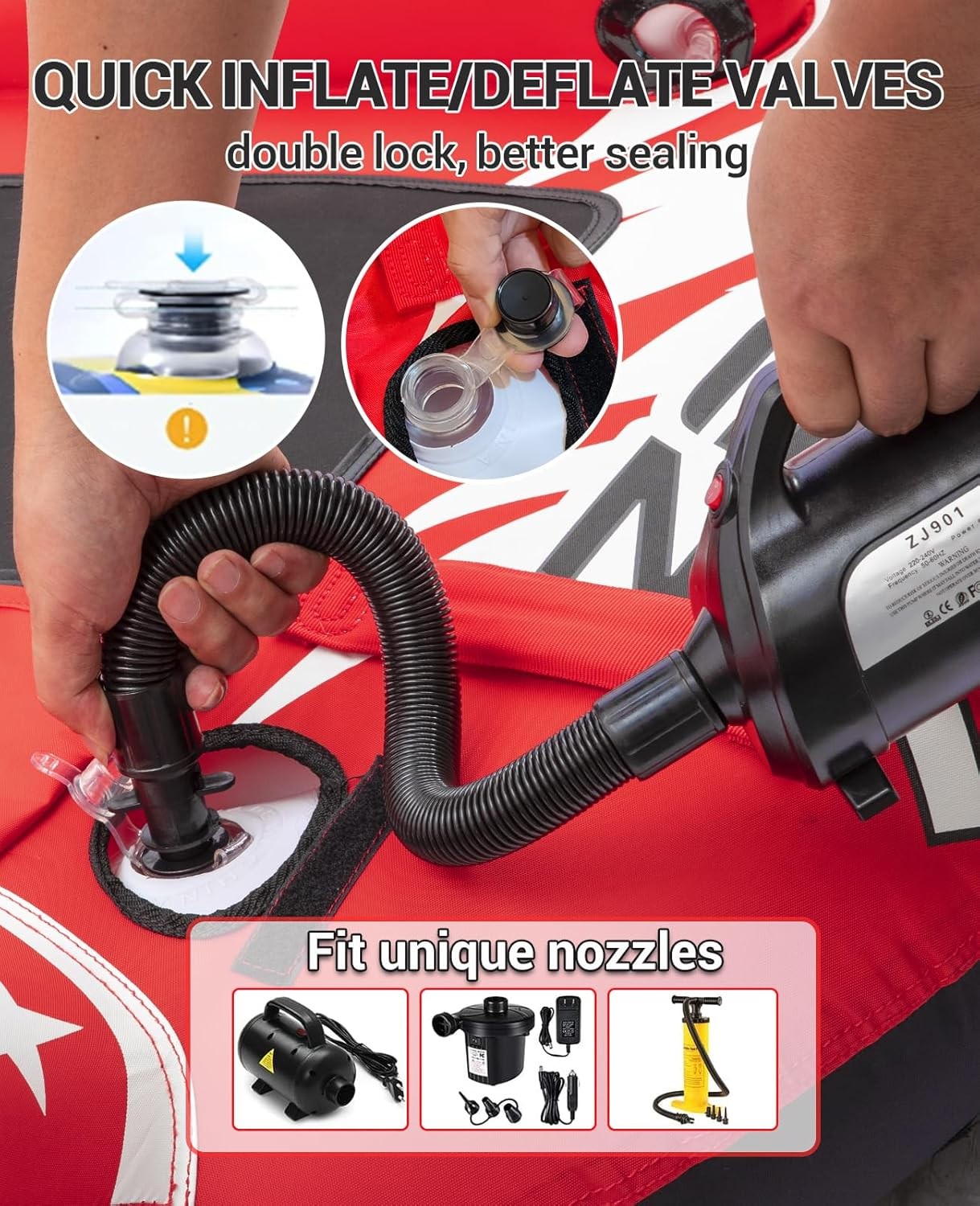 Towable Tube for Boating 2 to 3 Person Inflatable Water Tube with Wings