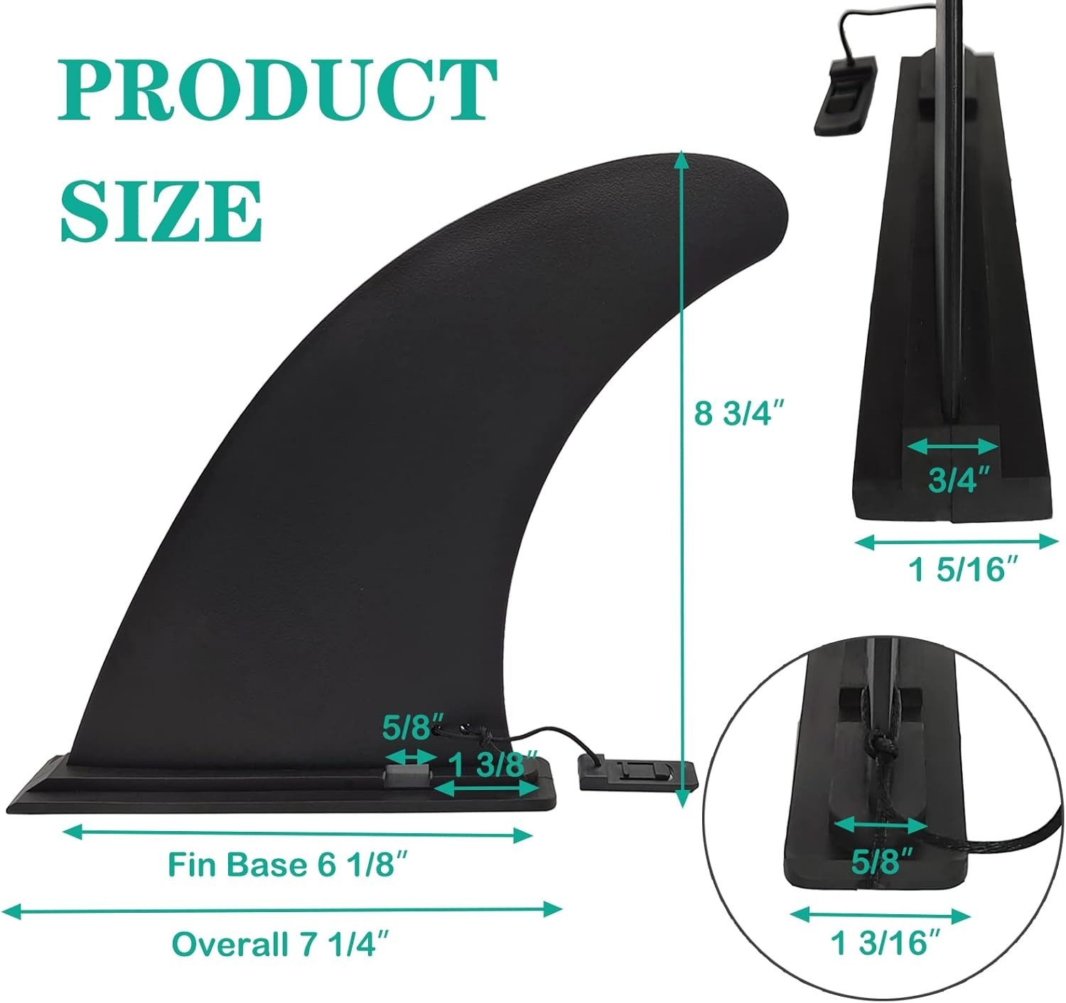 5″ 8″ 9″ 10″ 12″ Paddle Board Fin Repalcement, Nylon Fiberglass Reinforced, N…