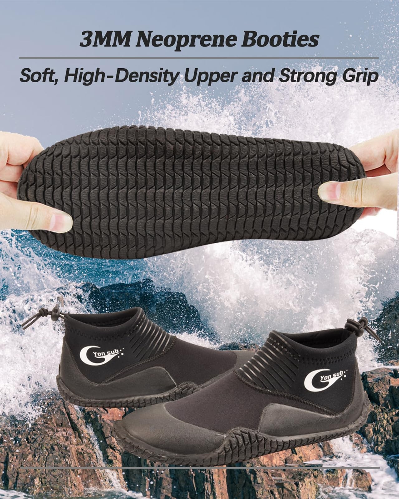 Neoprene Dive Boots, Scuba Diving Surf Wetsuit Booties for Men 3MM, Water Fin…