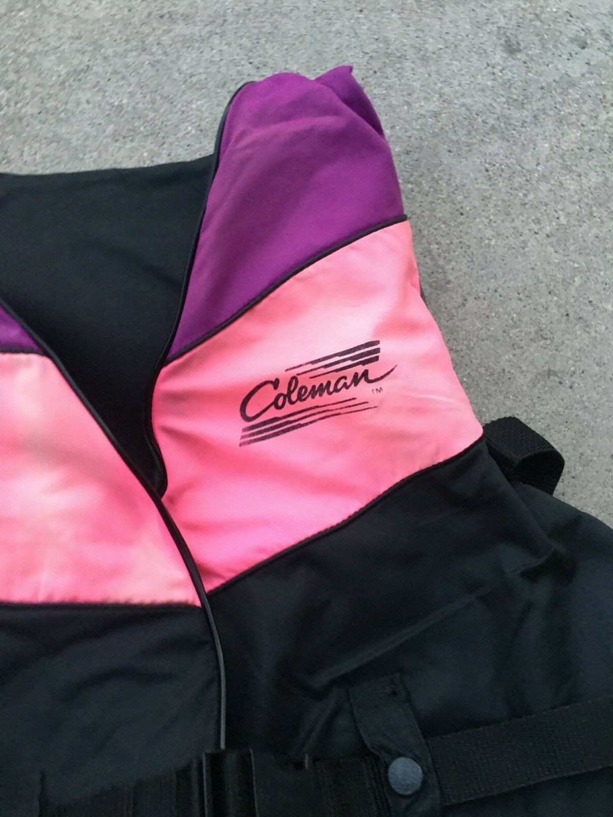 Vintage Coleman Life Jacket Water Ski Vest Pink Adult Medium Type 2