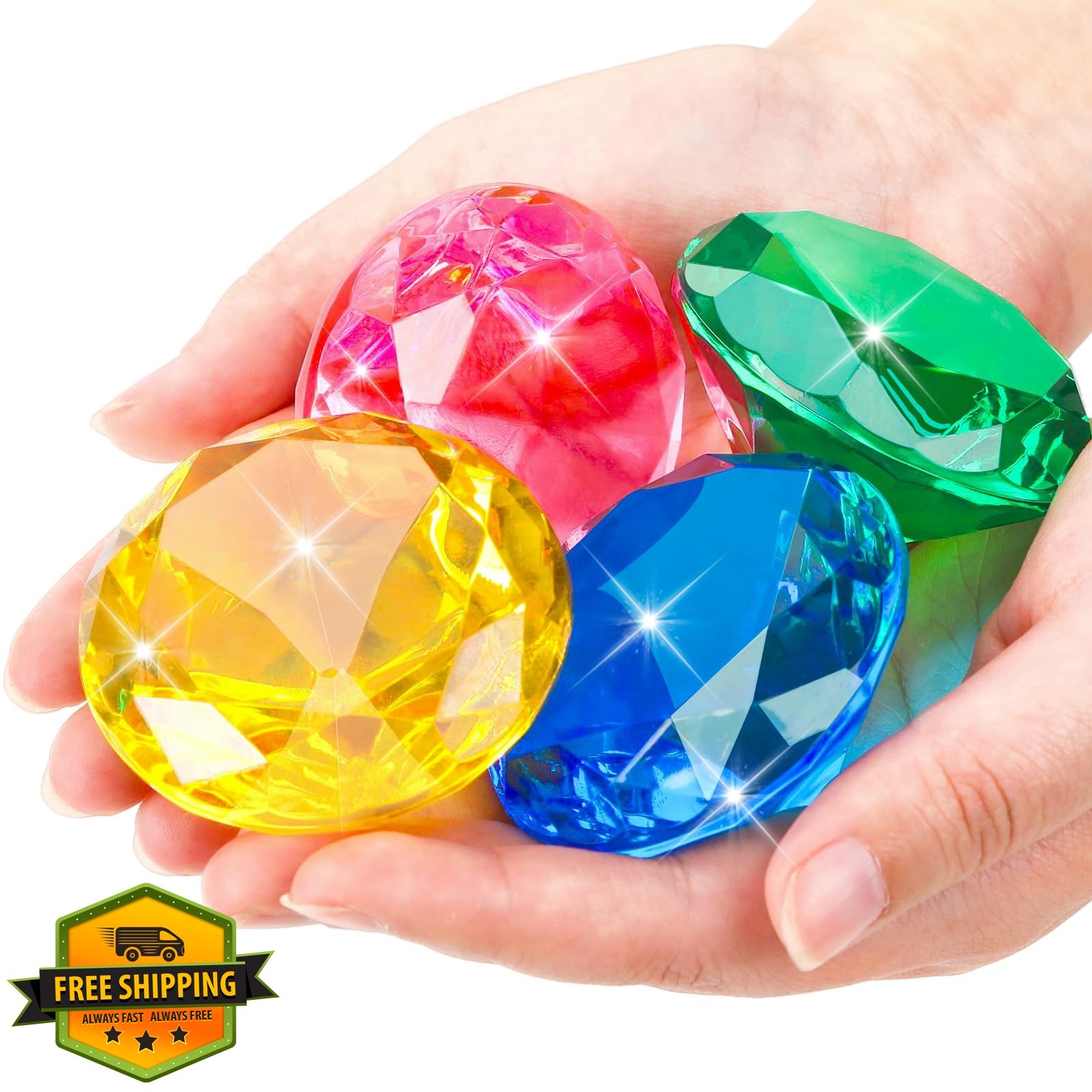 MARFOREVER 60MM Diving Gems Red Green Blue Yellow Pink