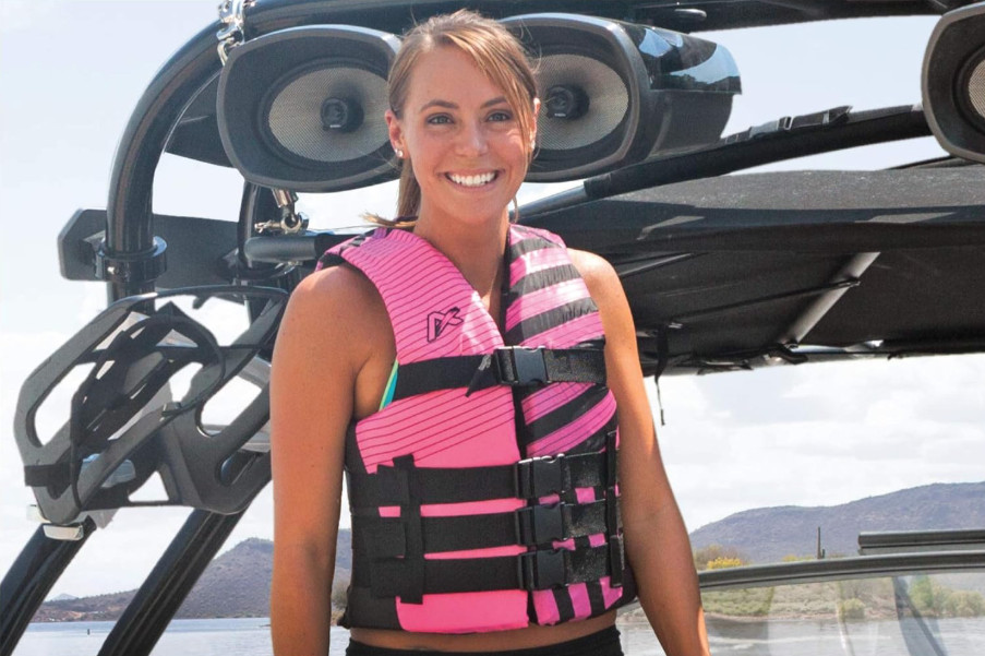 Adult Life Jacket Pink L/XL Type III PFD Boating Jet Ski Kayak Water Sports Vest