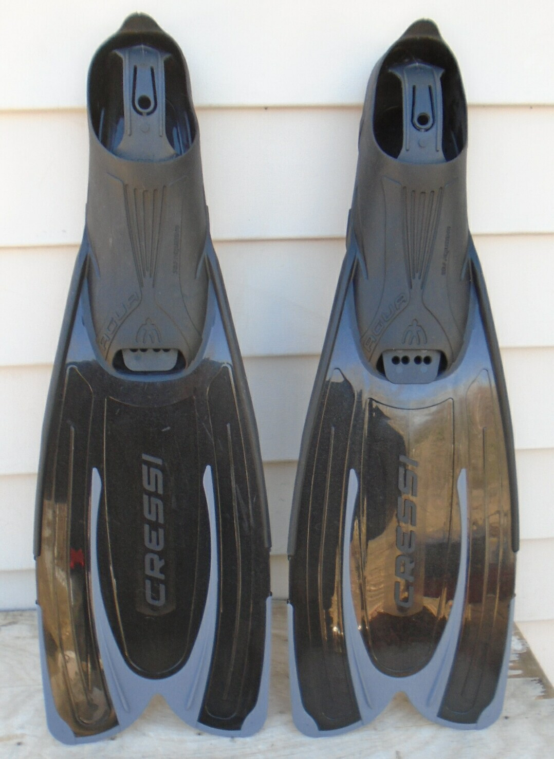 NEW Cressi Agua Snorkel / Swim Fins – Black/Gray – Full Foot Multiple Sizes