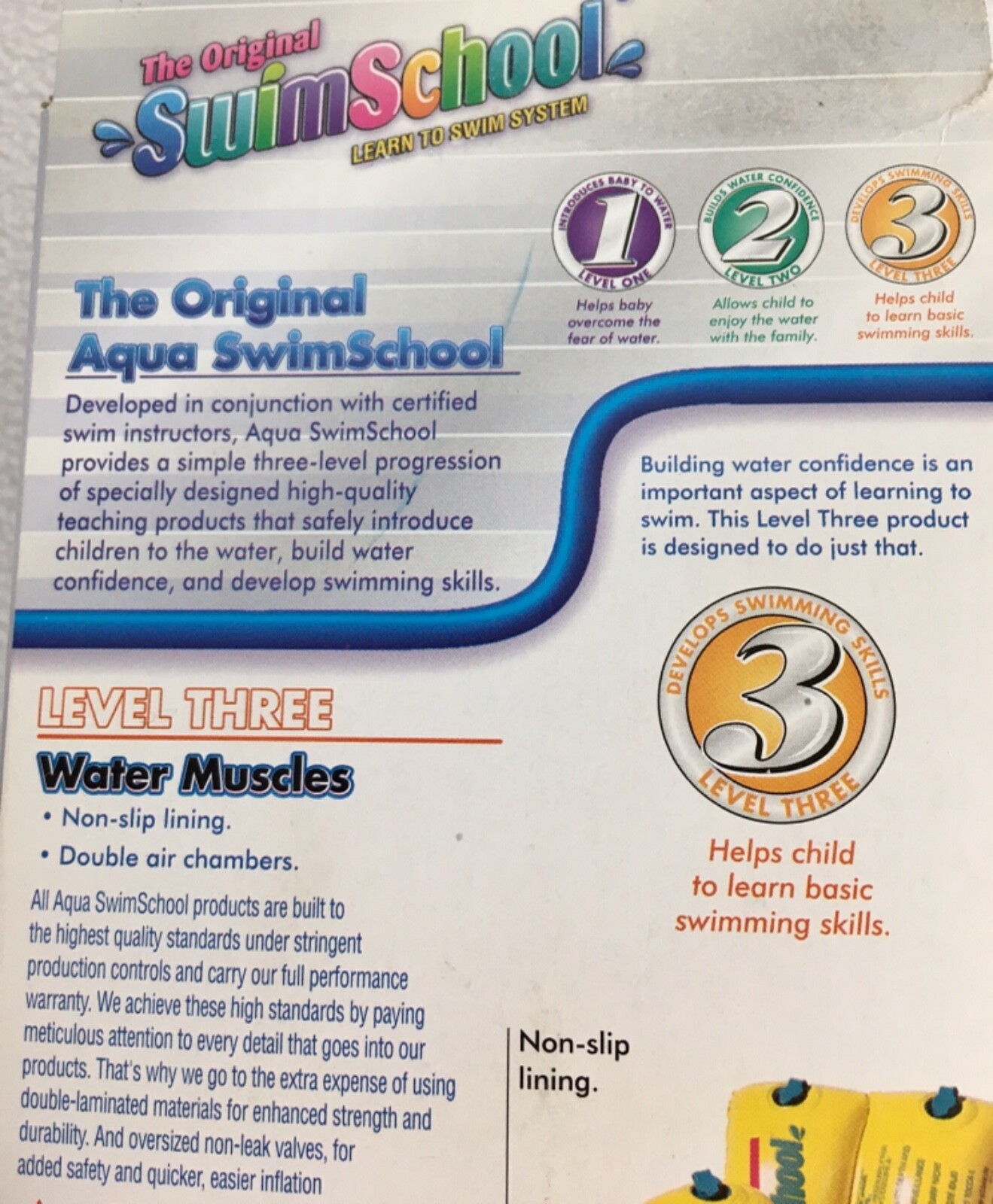 Inflatable Armbands WATER MUSCLES Wings Learn Swimming Skills Age 3-6 Years