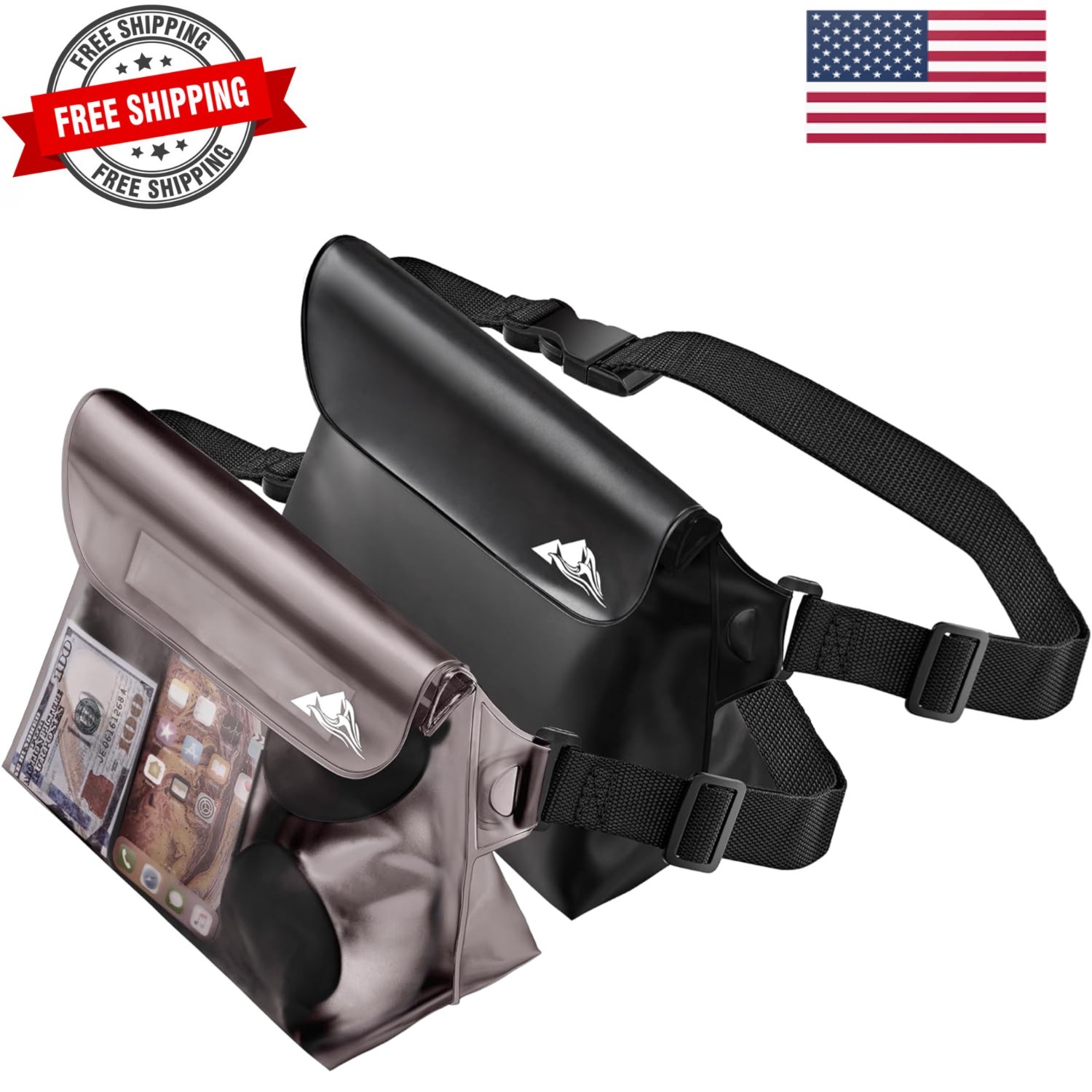 2/3/4 Pack Waterproof Pouch with Waist Strap, Screen Touchable Dry Bag with A…