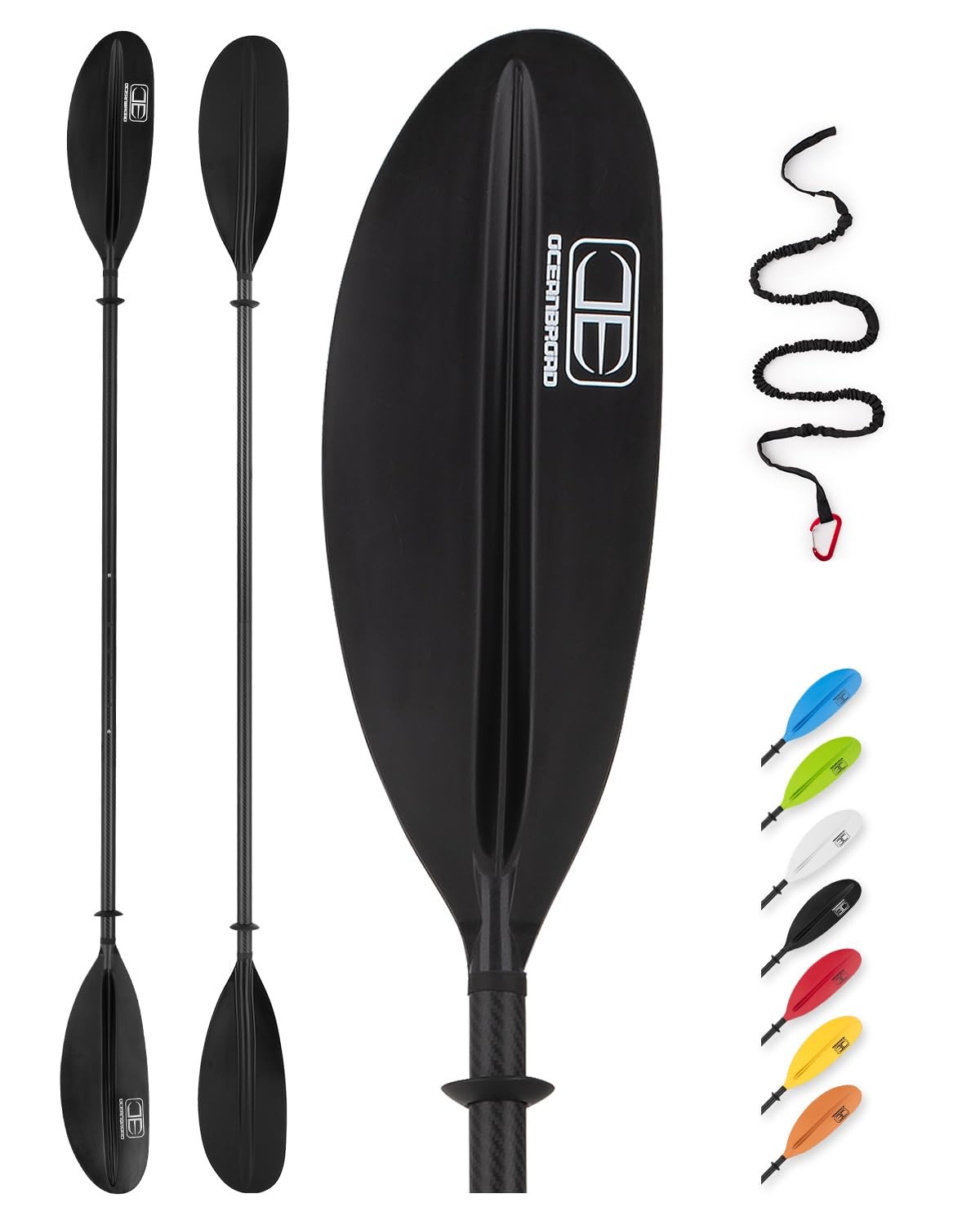 OCEANBROAD Adjustable Carbon Fiber Kayak Paddle 86in/220cm to 94in/240cm Kaya…