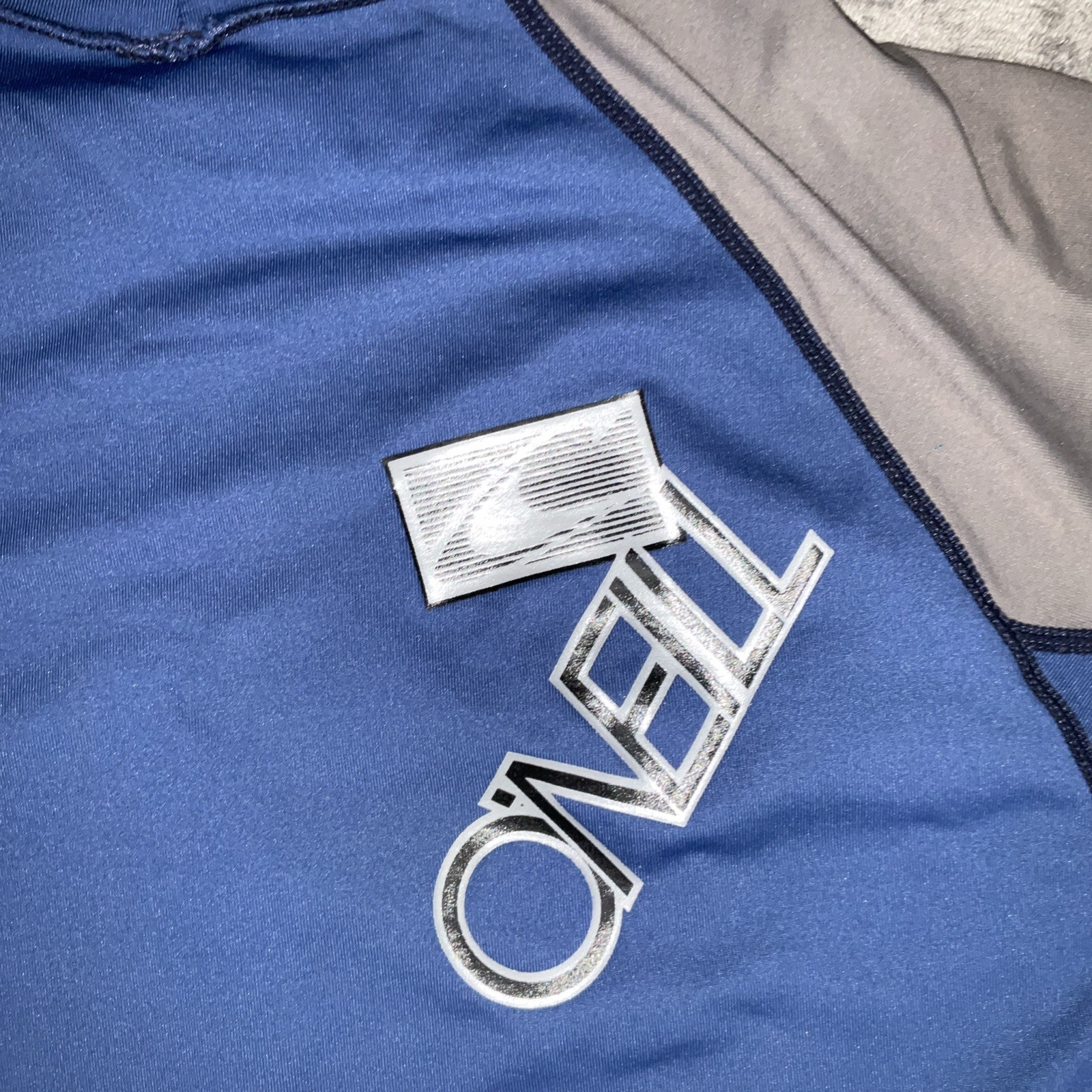 O’Neill Rash Guard Shirt Mens 3XL Blue Gray Performance Fit Short Sleeve Swim