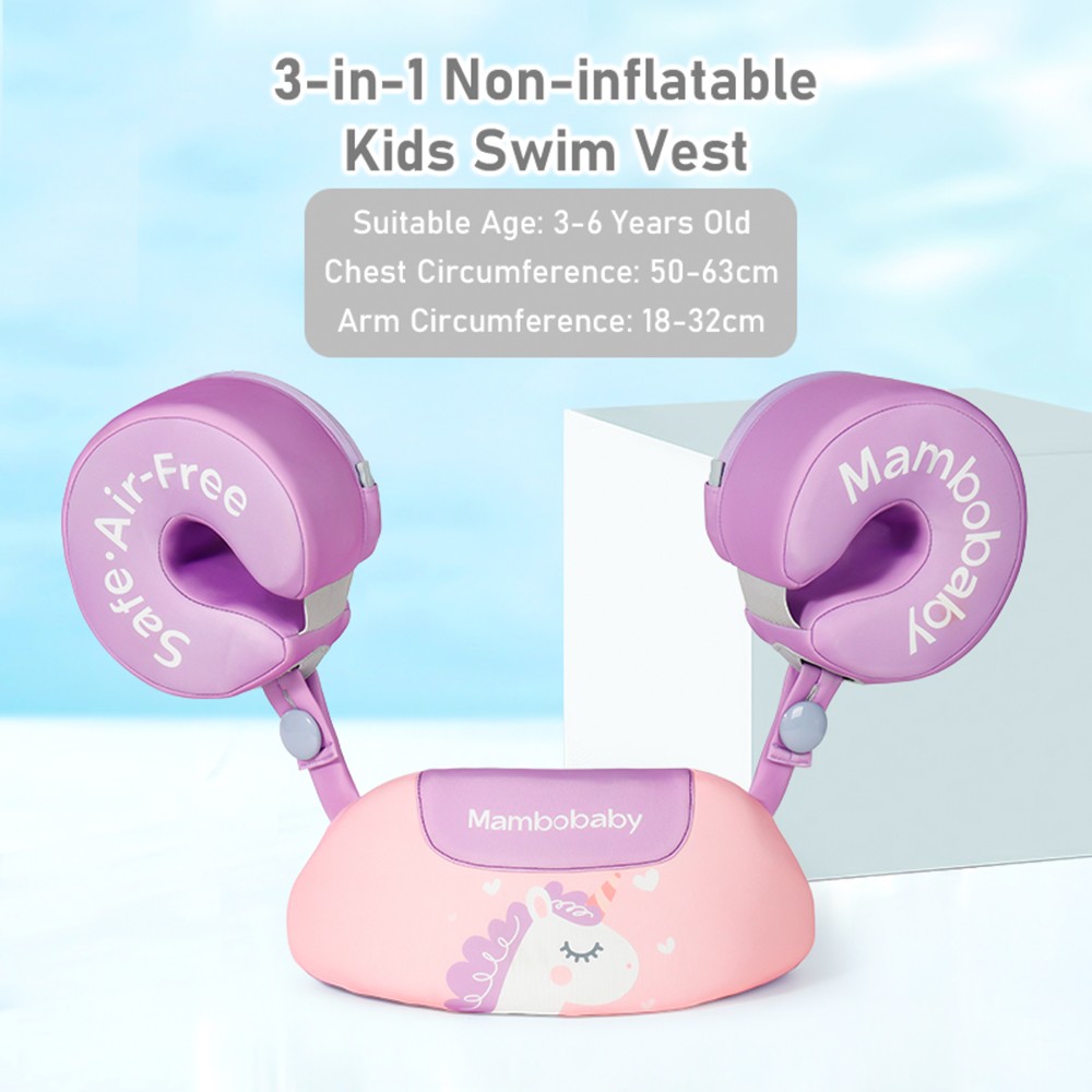 Mambobaby 3-in-1 Non-inflatable Kids Swim Vest Life Jackets For Kids Boys MTEG