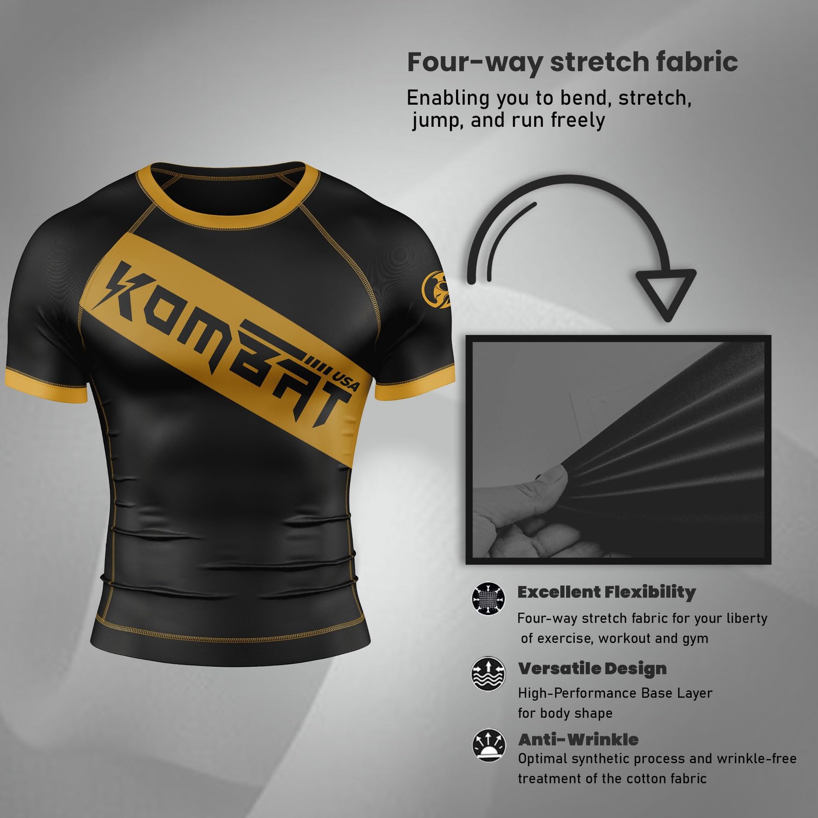 Kids BJJ Rash Guard Half Sleeve – Youth Boys & Girls Compression No Gi Shirt,…