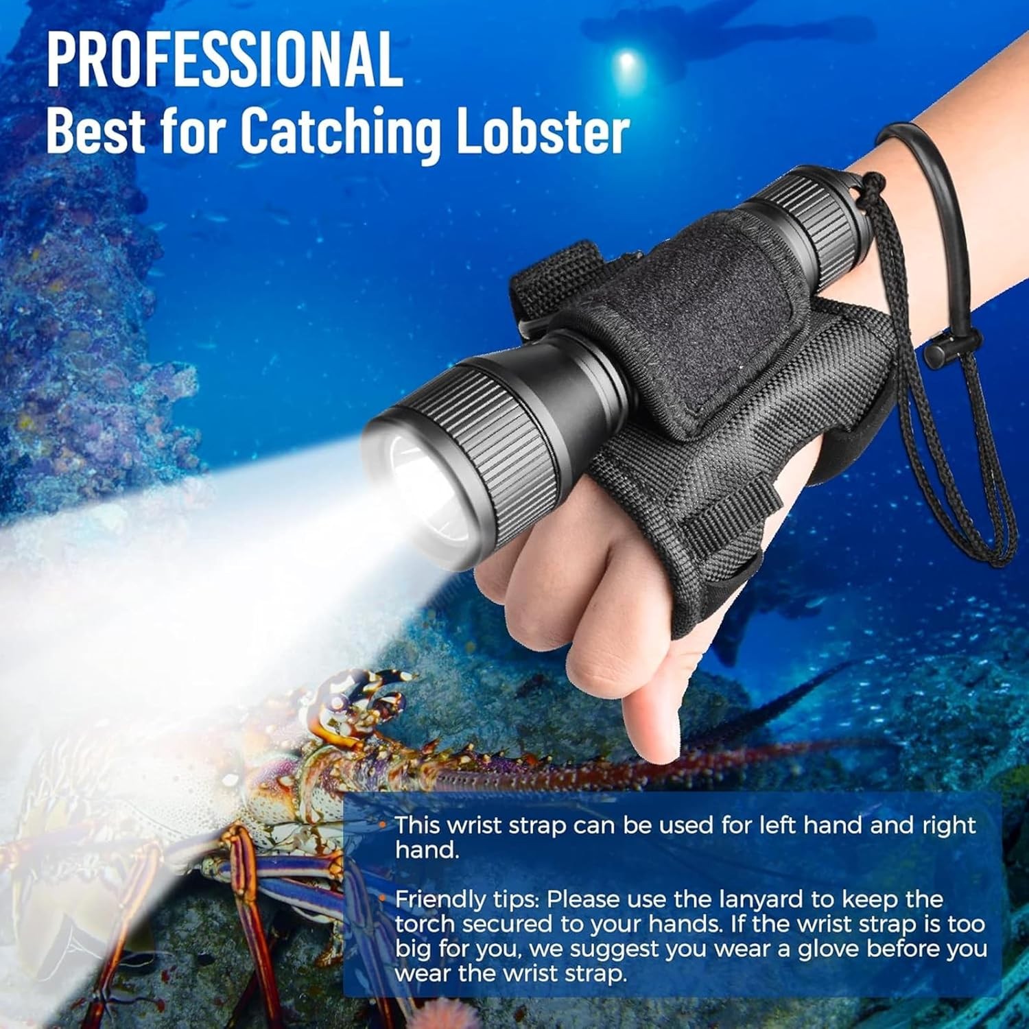 D550 Dive Light 1000 Lumens Scuba Diving Flashlight 3 Modes IP68 Waterproof Unde