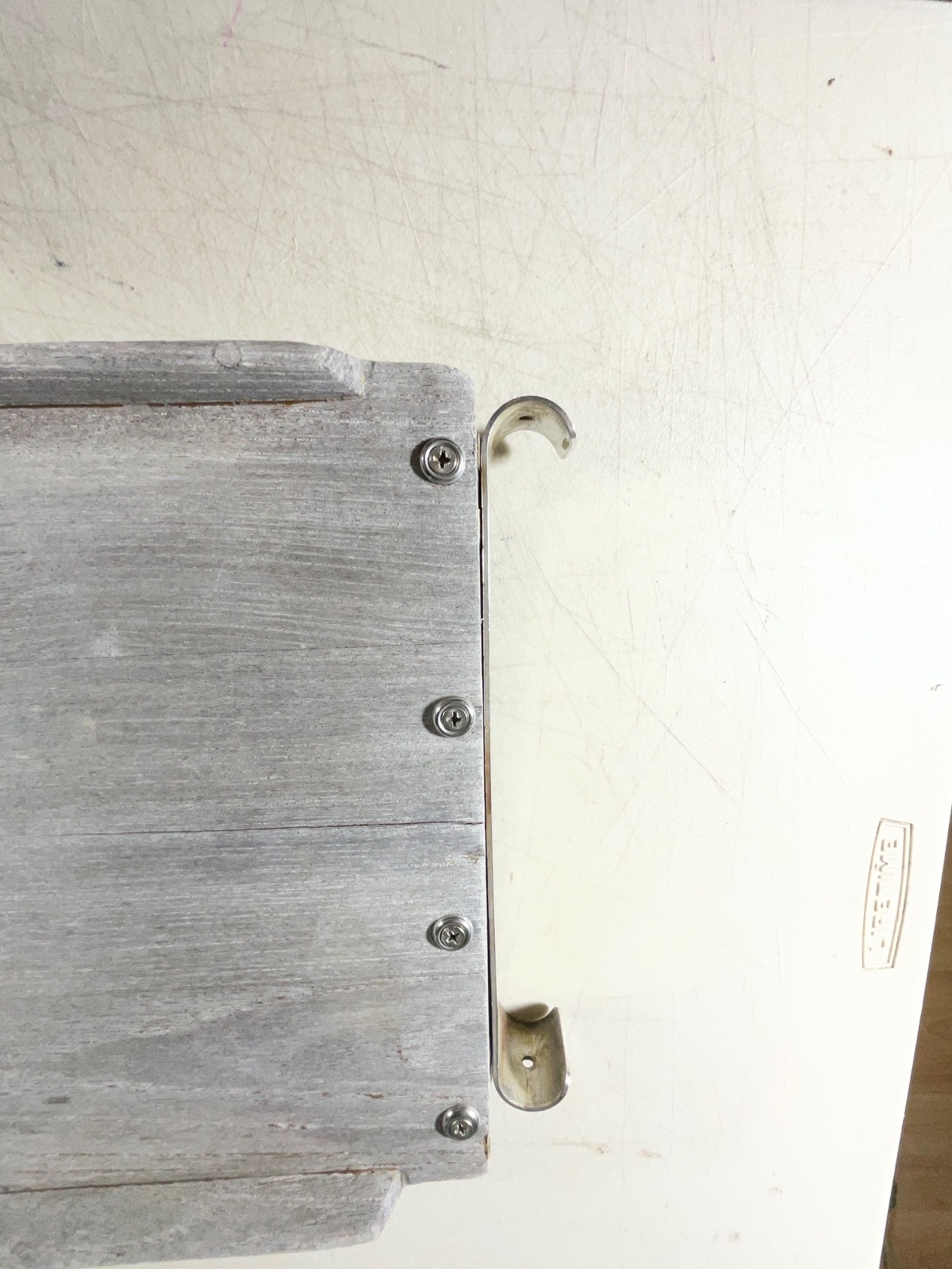 Edson teak folding cockpit table 11″x22” with stainless hardware brackets. 9-1/2