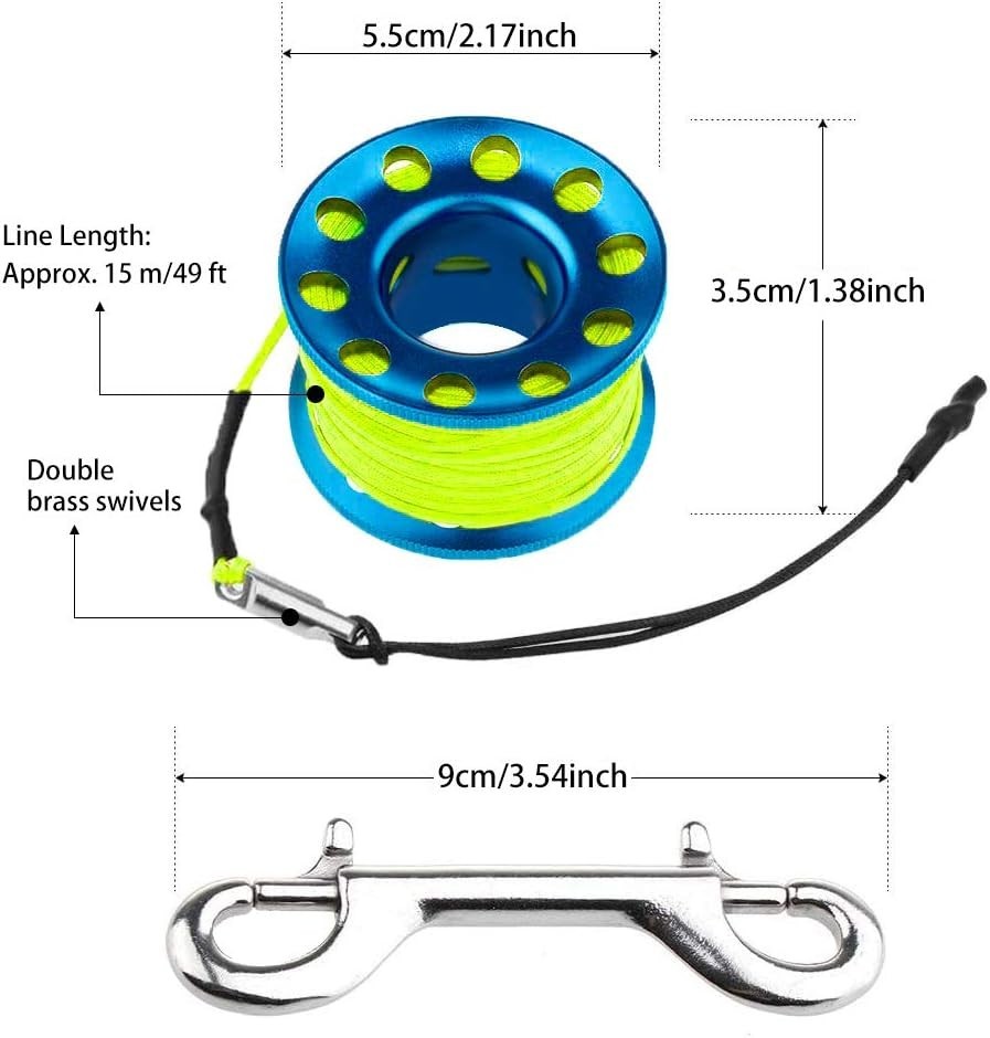 4ft Yellow Scuba Diving SMB, Open Bottom Surface Marker Buoy with Safety Sausage